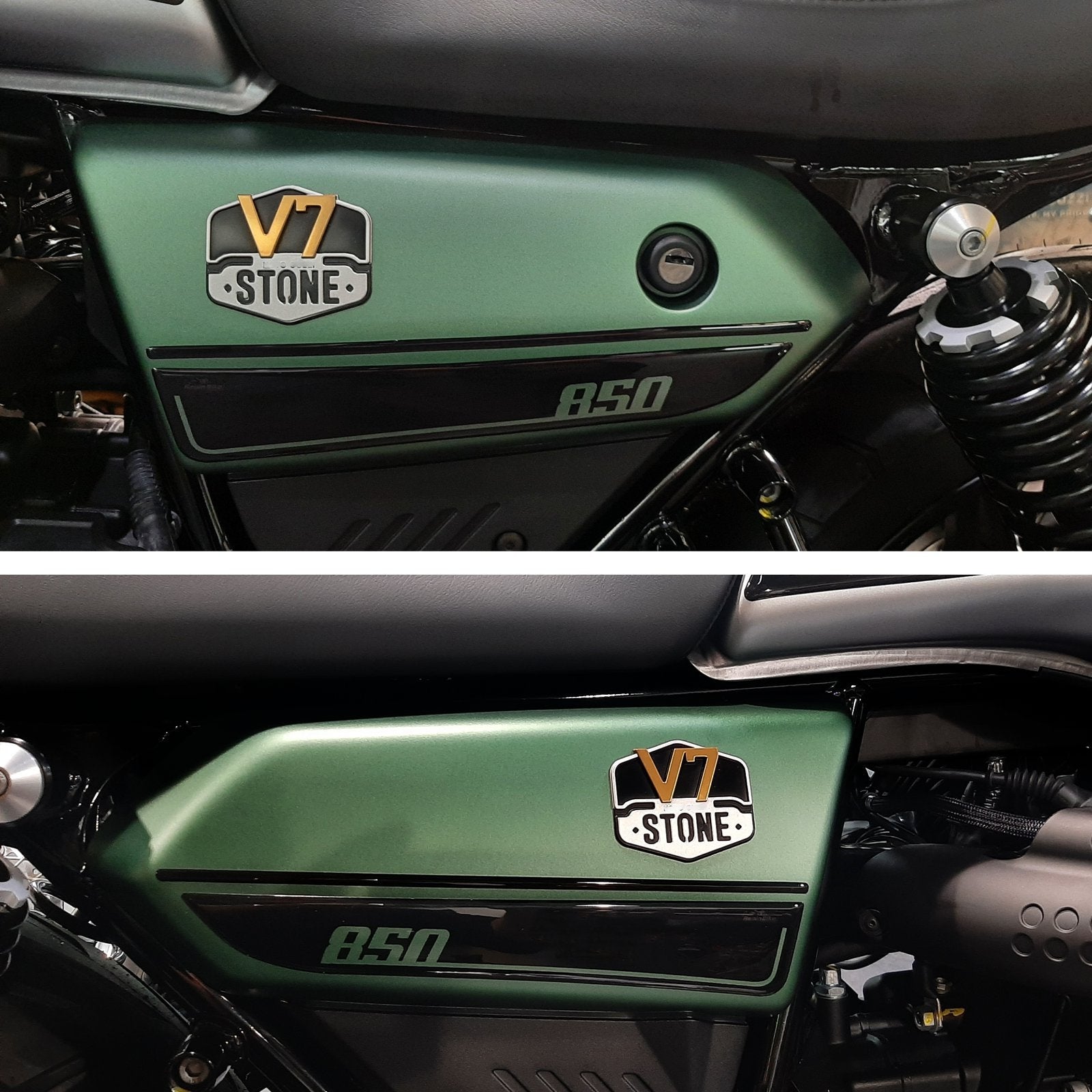 Resin Bike 3D Motorcycle Stickers - Tank Sides | Moto Guzzi V7 2021>Current RB-1000451800005 -   Pyramid Motorcycle Accessories
