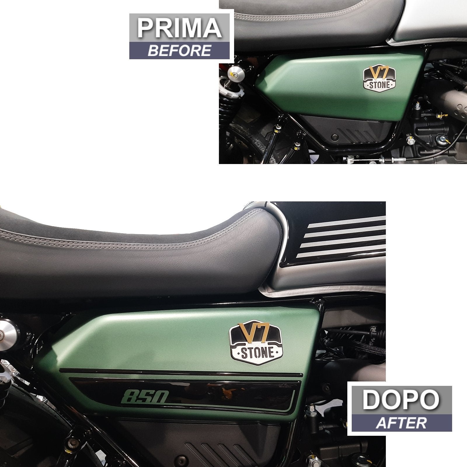 Resin Bike 3D Motorcycle Stickers - Tank Sides | Moto Guzzi V7 2021>Current RB-1000451800005 -   Pyramid Motorcycle Accessories