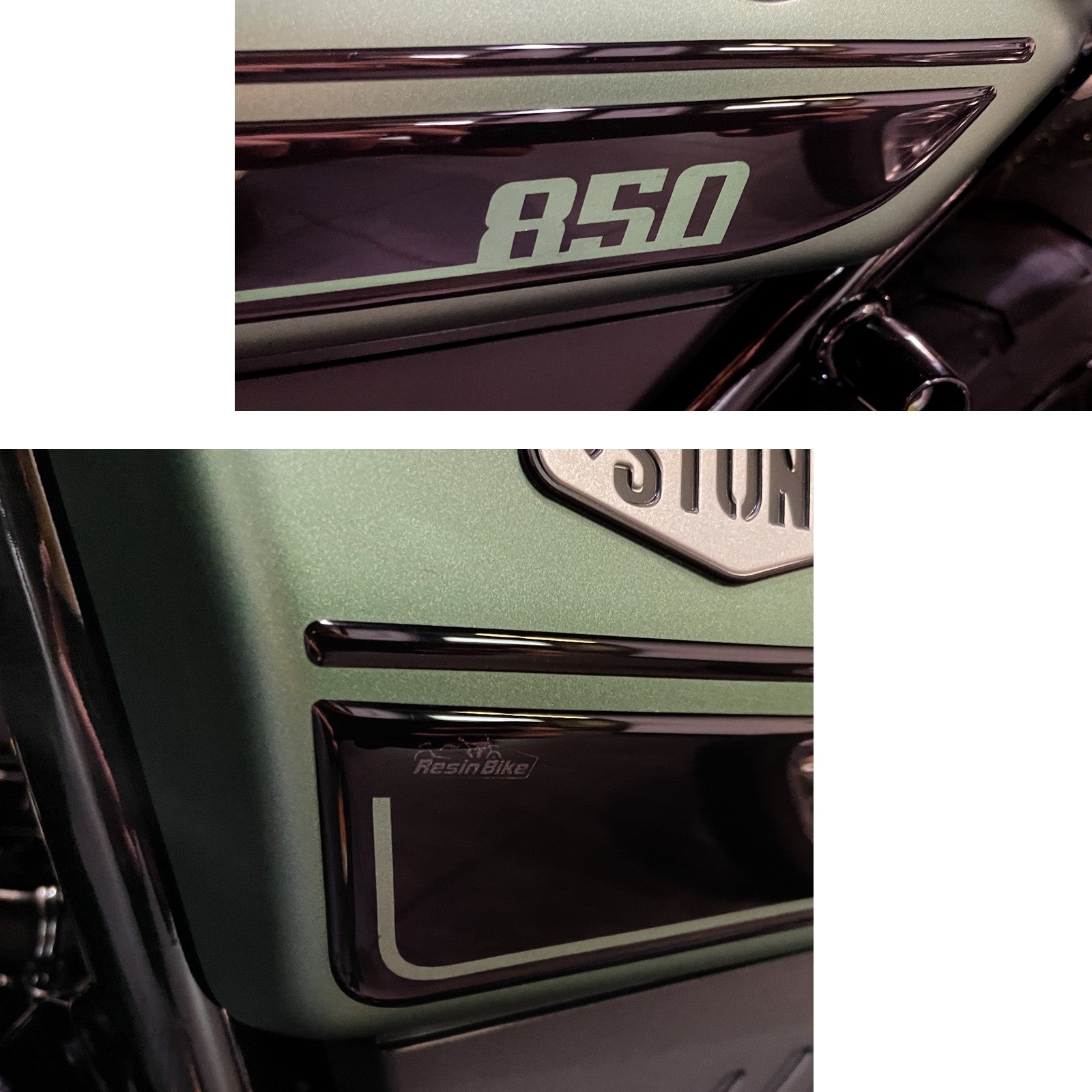 Resin Bike 3D Motorcycle Stickers - Tank Sides | Moto Guzzi V7 2021>Current RB-1000451800005 -   Pyramid Motorcycle Accessories