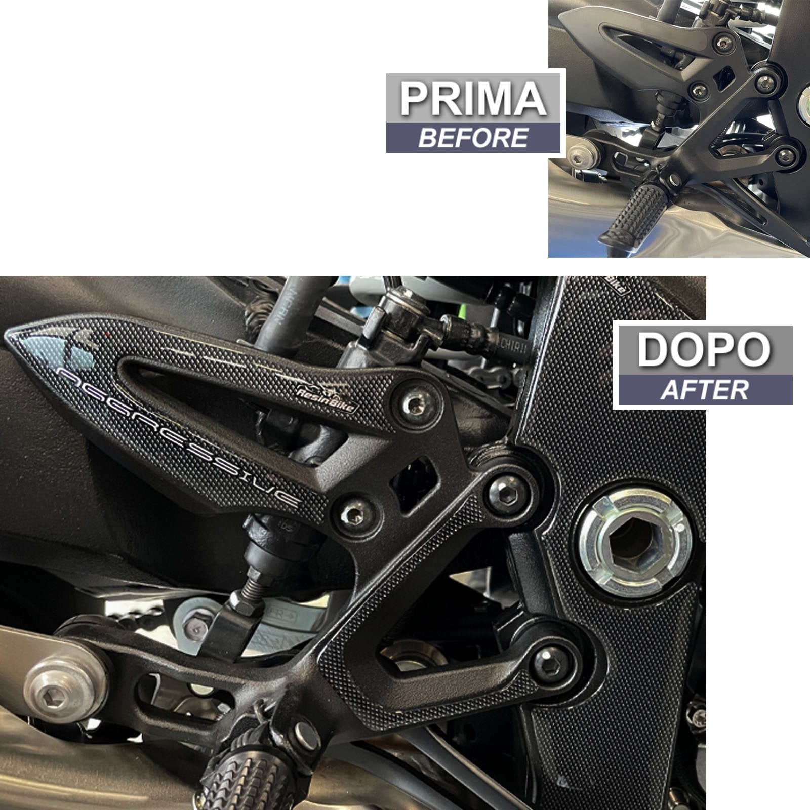 Resin Bike 3D Motorcycle Stickers - Heel Pads | Suzuki GSX-S1000 2021>2025 -   Pyramid Motorcycle Accessories