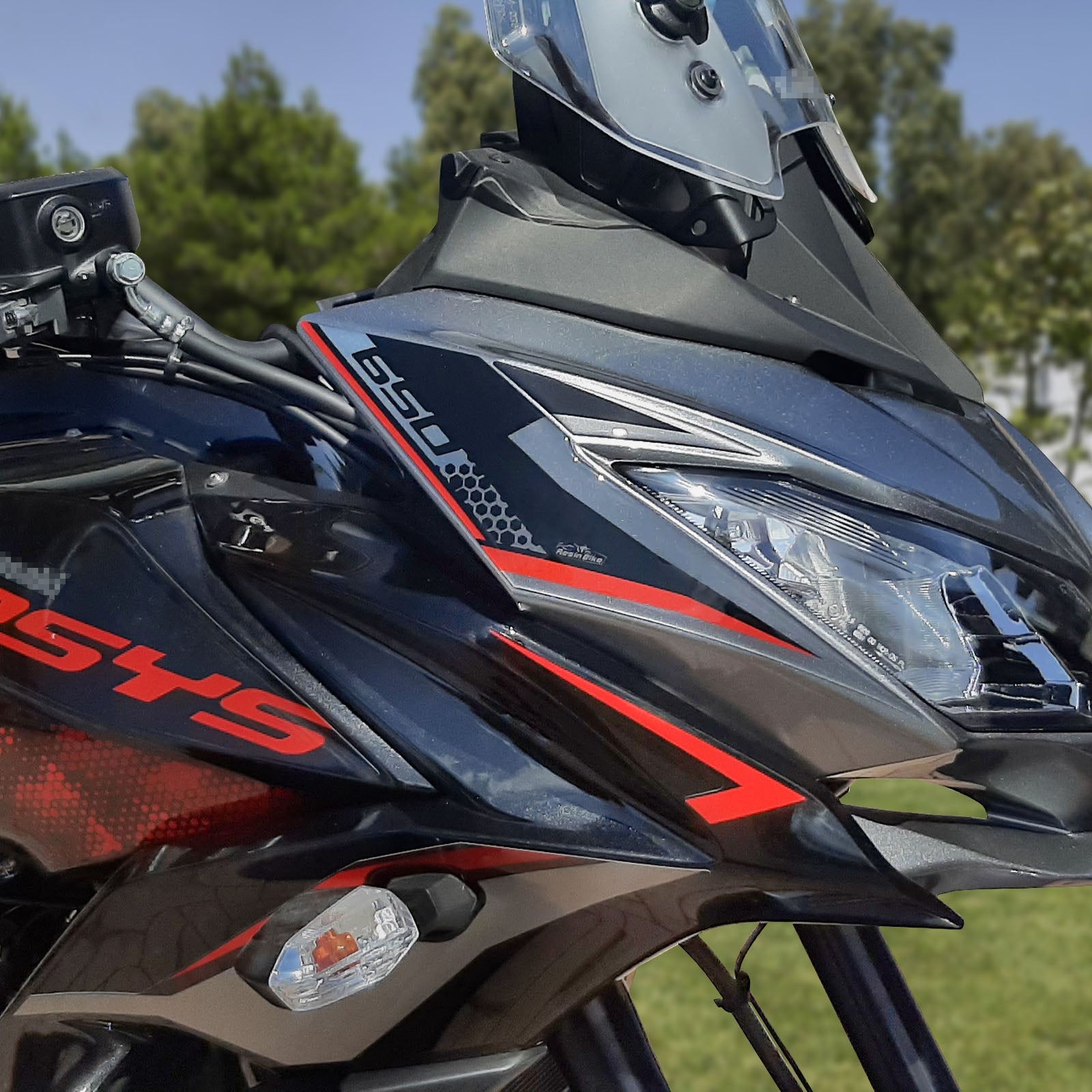 Resin Bike 3D Motorcycle Stickers - Front Fender | Kawasaki Versys 650 2017>2021 RB-1000437400007 -   Pyramid Motorcycle Accessories