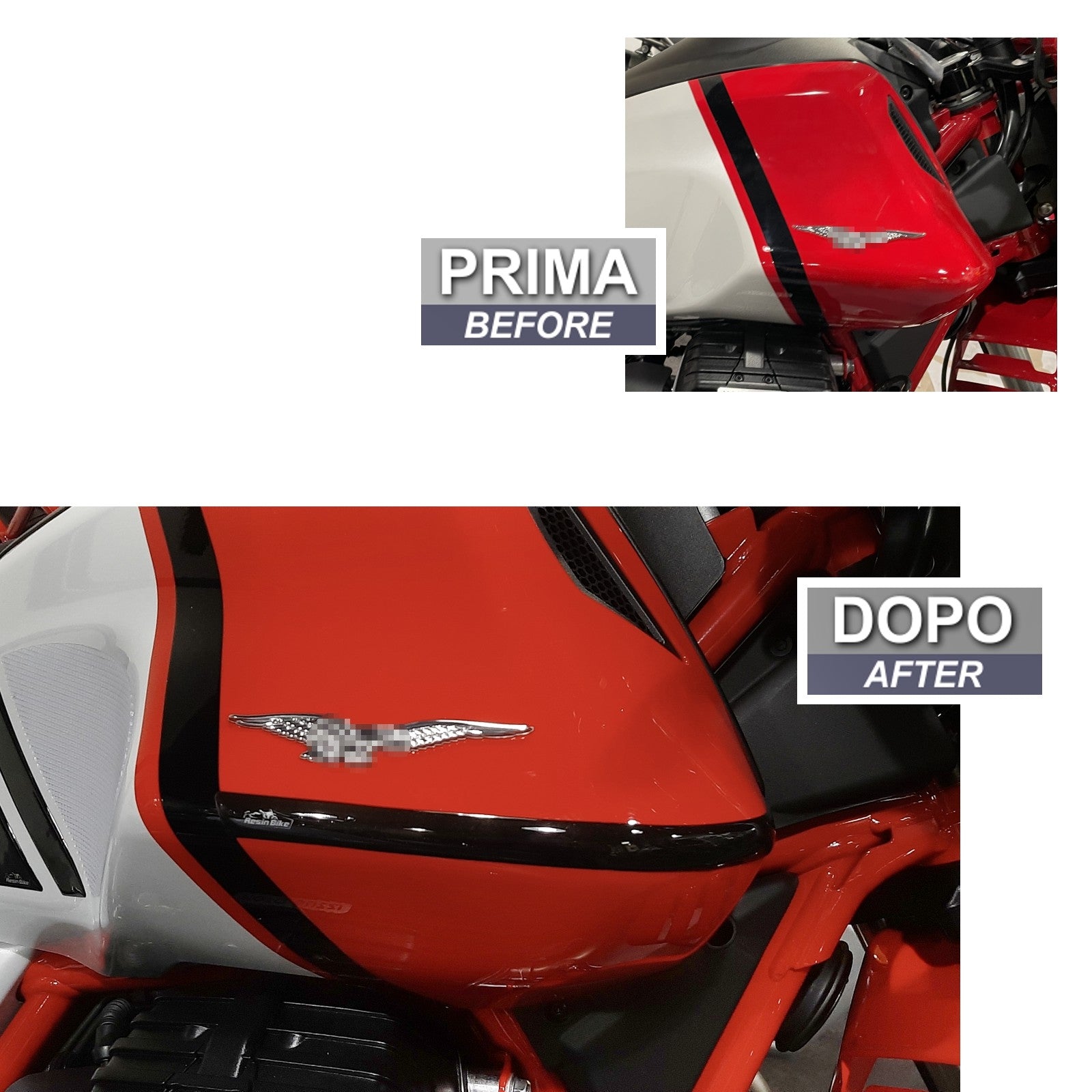Resin Bike 3D Motorcycle Stickers - Tank Sides | Moto Guzzi V85 TT 2020>Current -   Pyramid Motorcycle Accessories