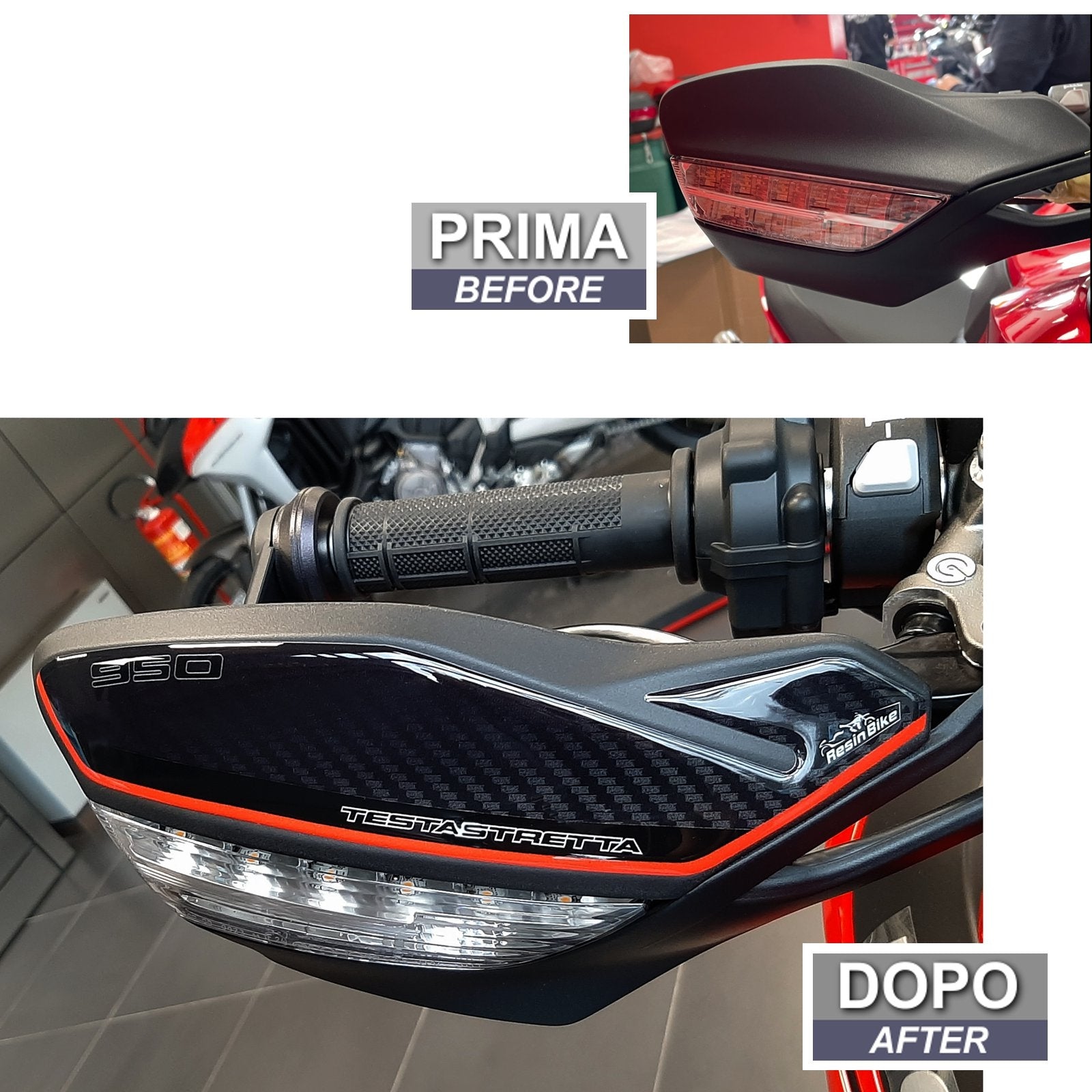 Resin Bike 3D Motorcycle Stickers - Handguards | Ducati Multistrada V2/V2S 2022>2024 -   Pyramid Motorcycle Accessories