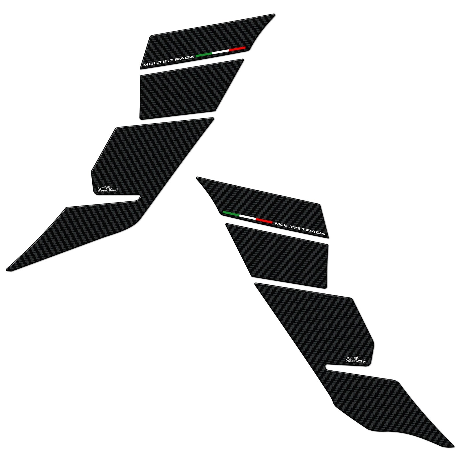 Resin Bike 3D Motorcycle Stickers - Tank Sides | Ducati Multistrada V2/V2 S 2022>2024 -   Pyramid Motorcycle Accessories