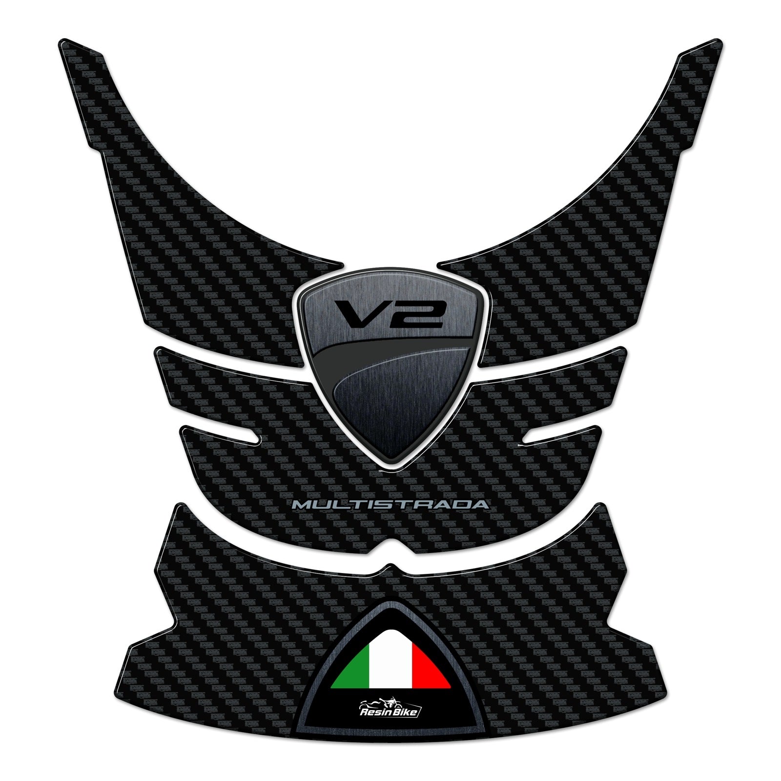 Resin Bike 3D Motorcycle Stickers - Tank Pad | Ducati Multistrada V2/V2S 2022>2024 -   Pyramid Motorcycle Accessories