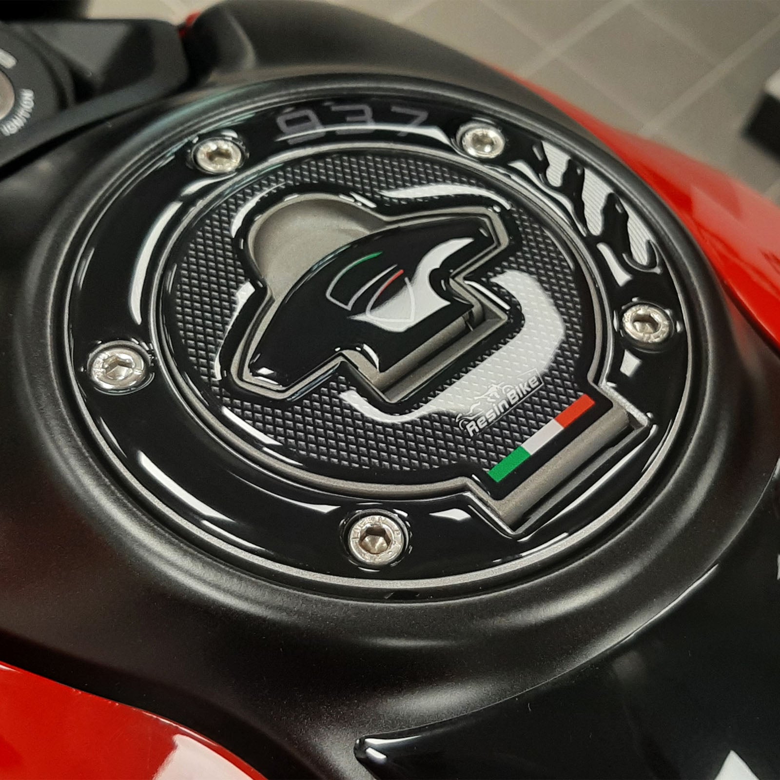 Resin Bike 3D Motorcycle Stickers - Fuel Cap | Ducati Monster 937/937+ 2021>2025 -   Pyramid Motorcycle Accessories