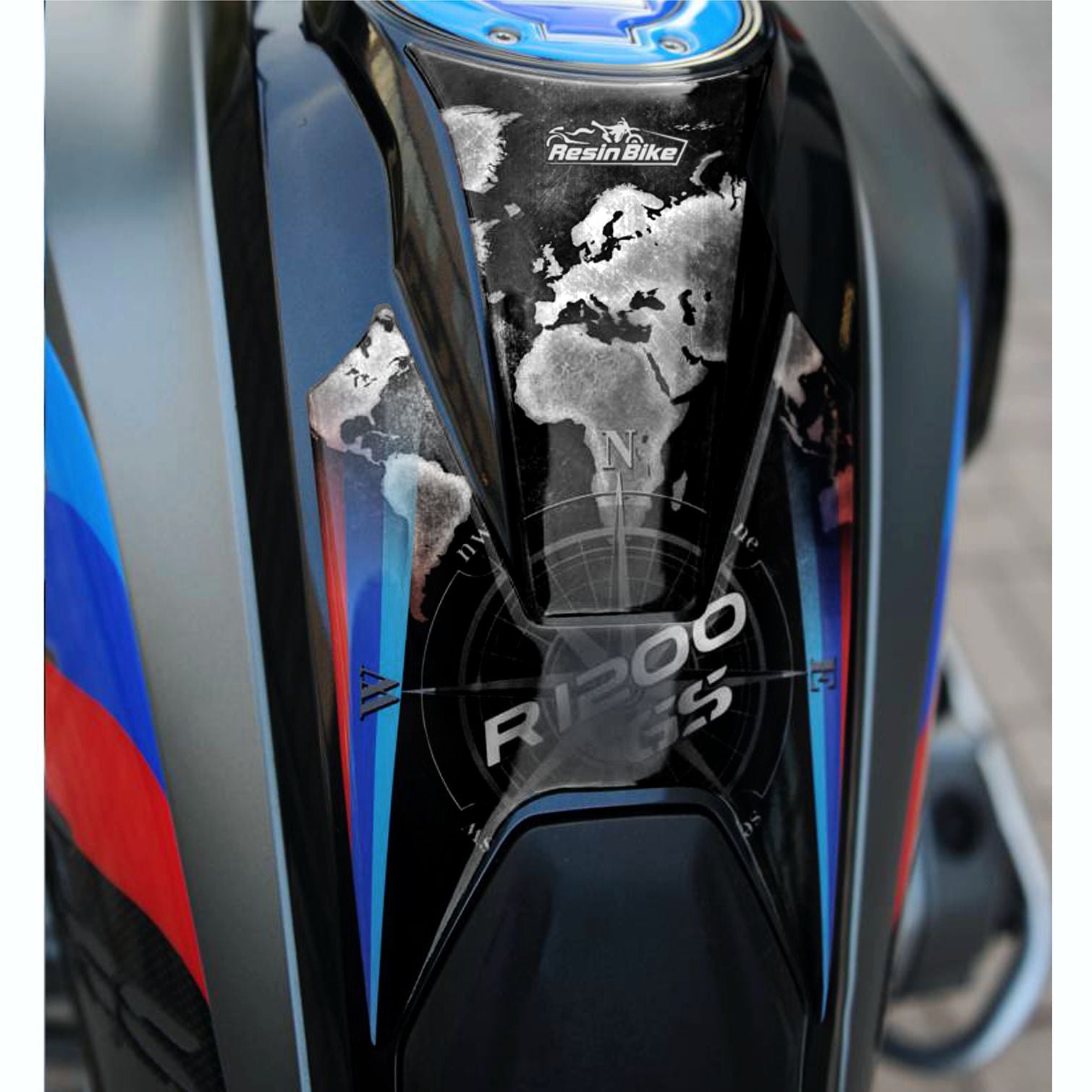 Resin Bike 3D Motorcycle Stickers - Tank Pad | BMW R 1200 GS 2013>2018 RB-B3122M58 -   Pyramid Motorcycle Accessories