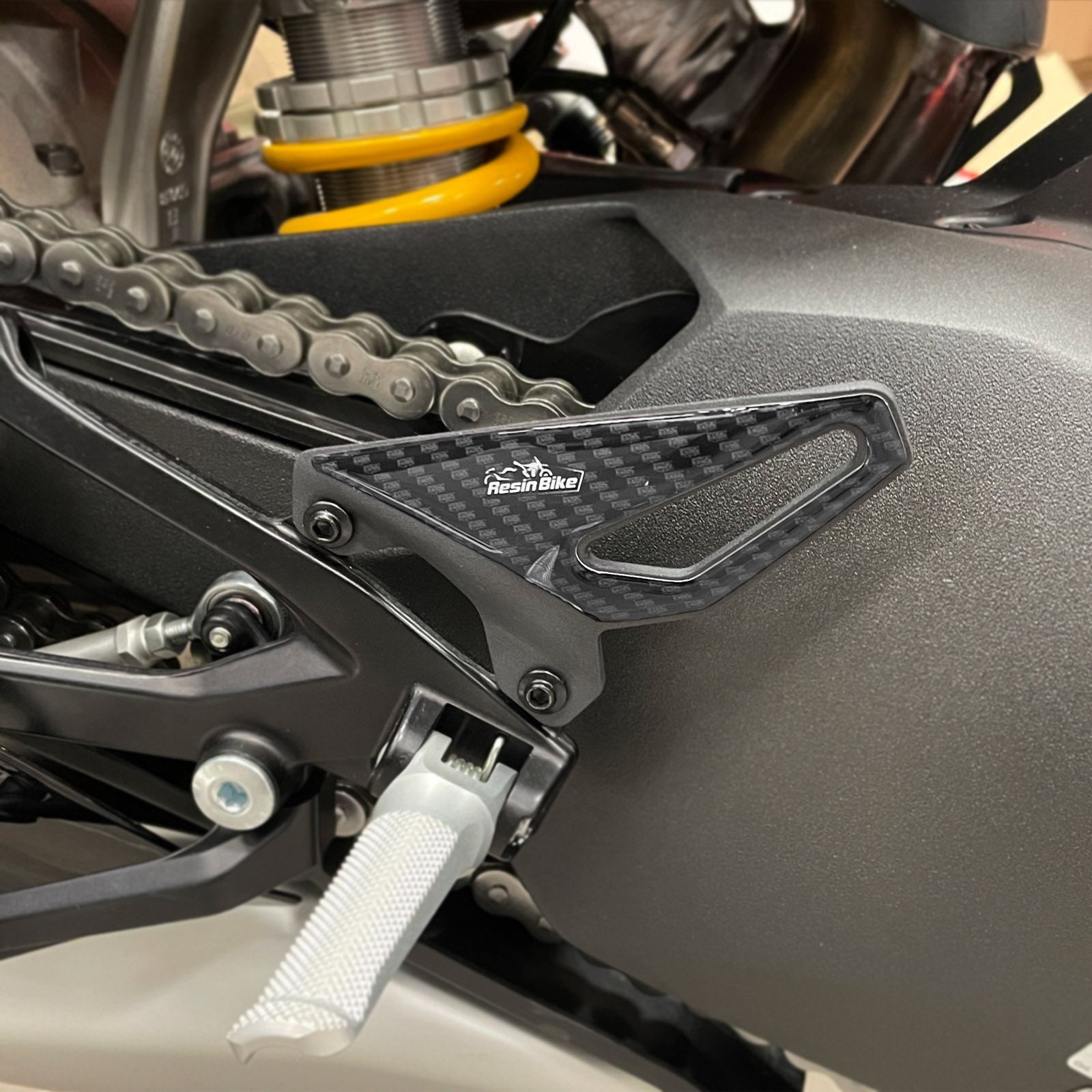 Resin Bike 3D Motorcycle Stickers - Heel Pads | Ducati Panigale/Streetfighter V4 2018>2024 -   Pyramid Motorcycle Accessories