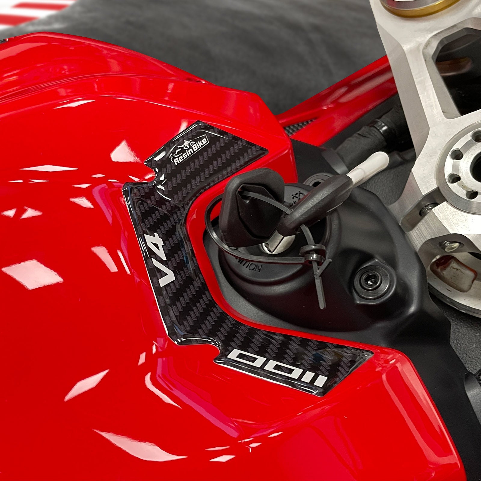 Resin Bike 3D Motorcycle Stickers - Key Area | Ducati Panigale V4 2024>Current -   Pyramid Motorcycle Accessories