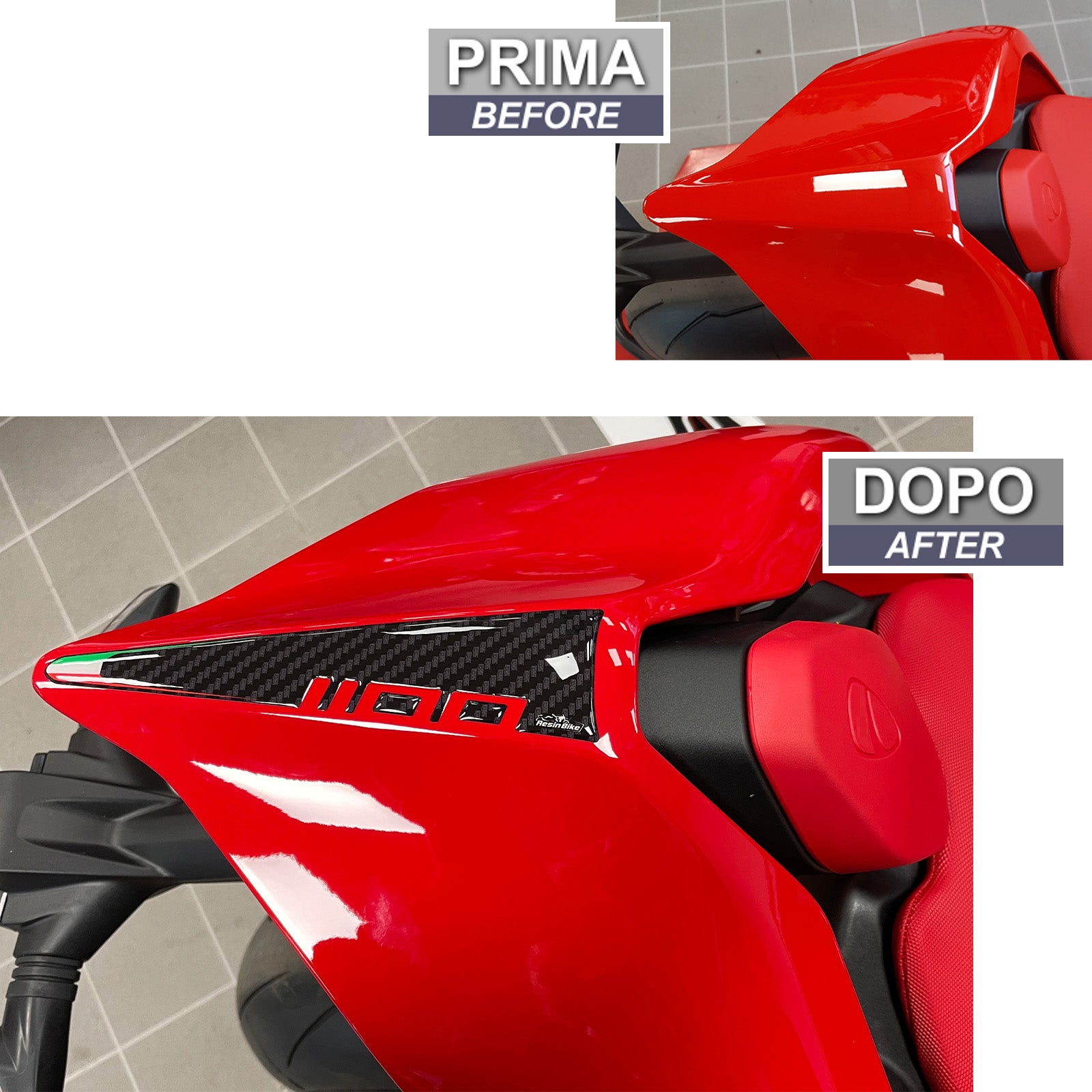 Resin Bike 3D Motorcycle Stickers - Tail Section | Ducati Panigale V4 2018>2023 -   Pyramid Motorcycle Accessories