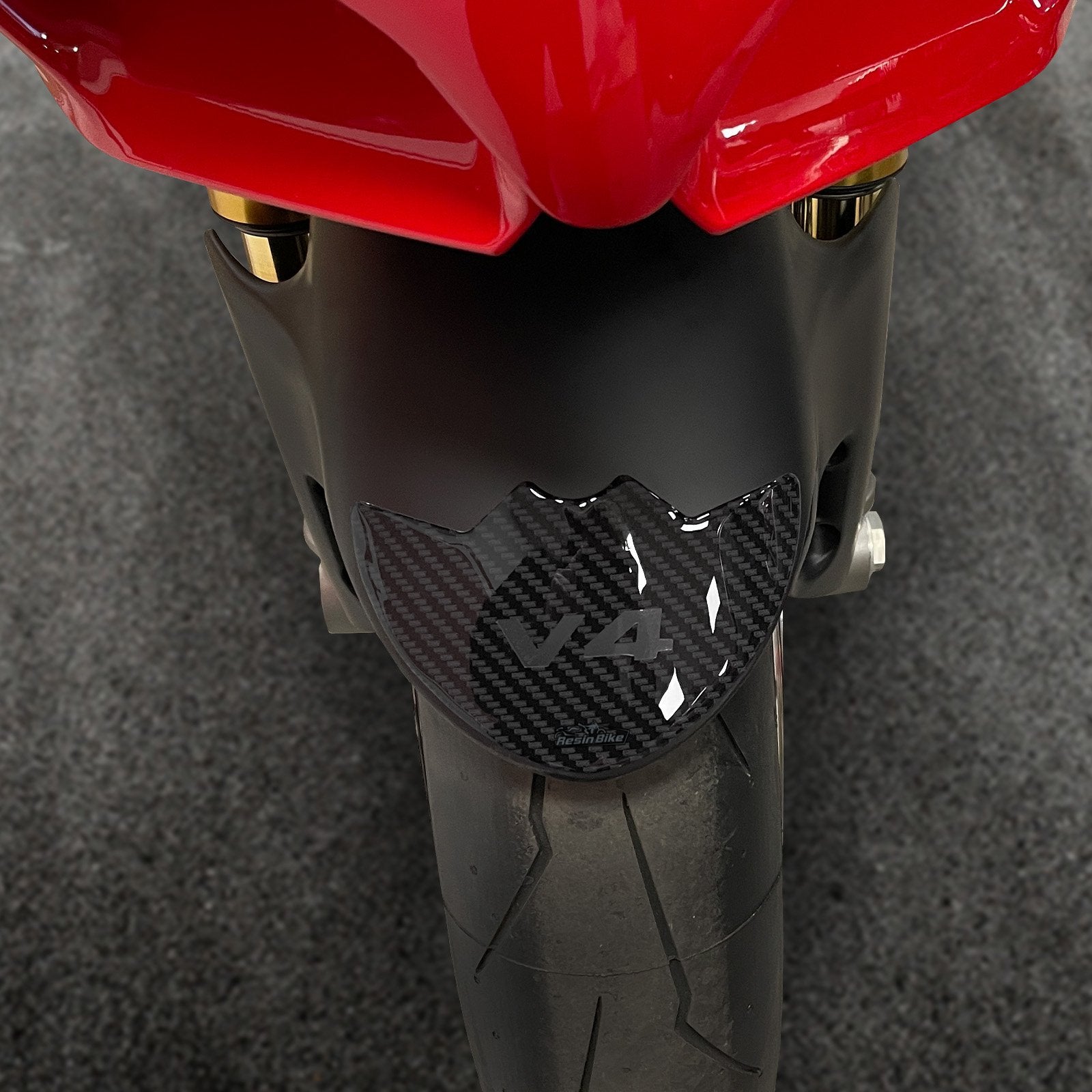 Resin Bike 3D Motorcycle Stickers - Front Fender | Ducati Panigale V4 2018>2023 -   Pyramid Motorcycle Accessories