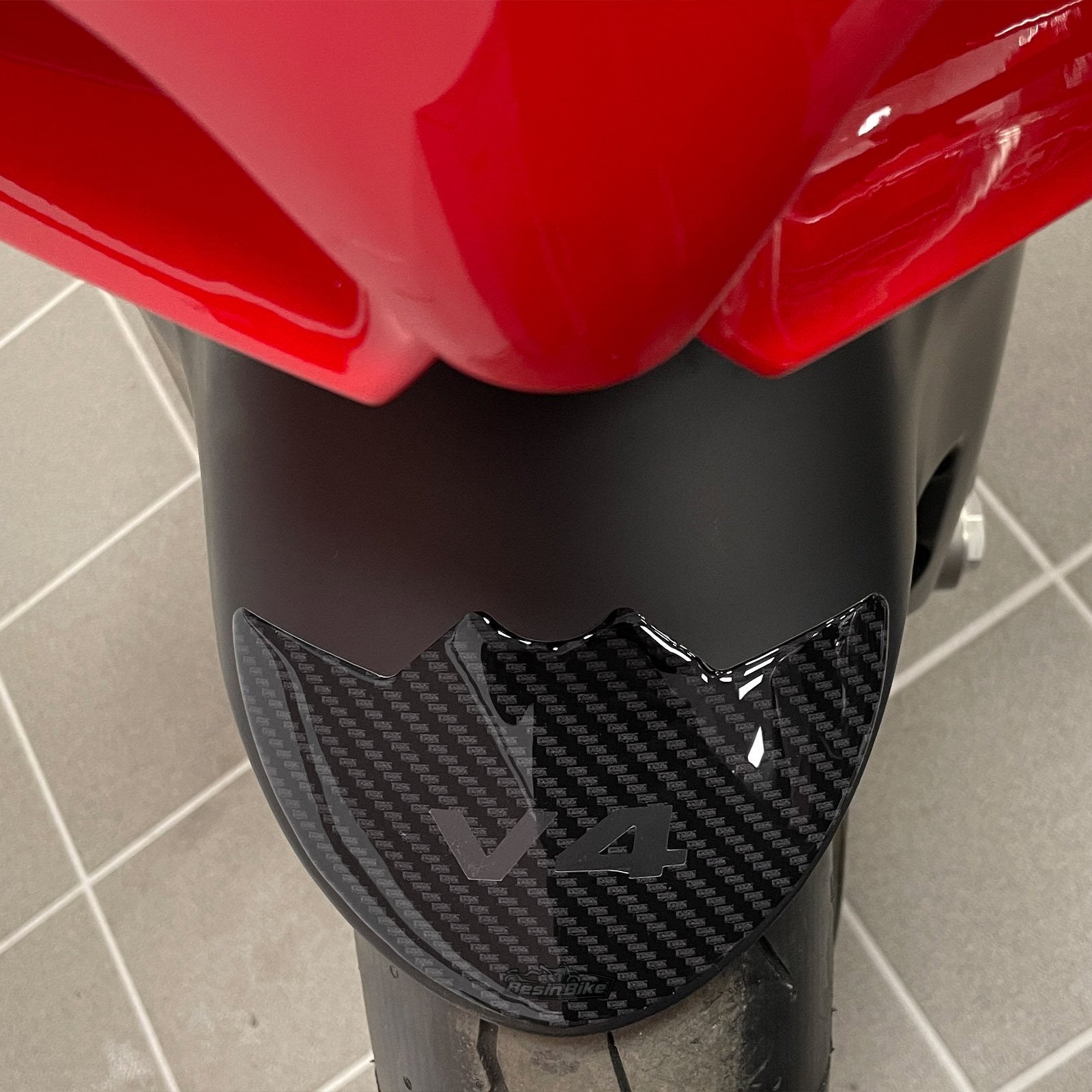 Resin Bike 3D Motorcycle Stickers - Front Fender | Ducati Panigale V4 2018>2023 -   Pyramid Motorcycle Accessories