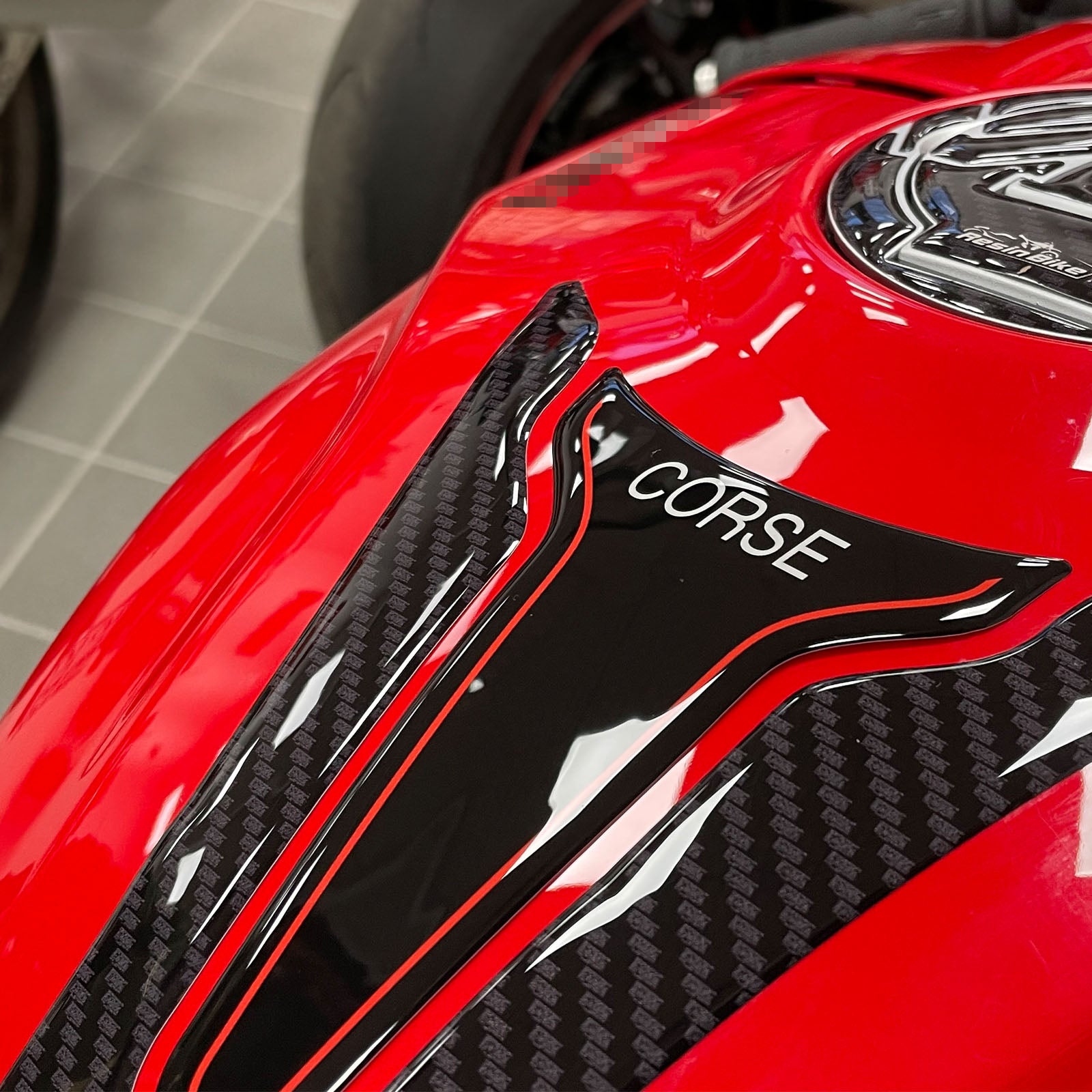 Resin Bike 3D Motorcycle Stickers - Tank Pad | Ducati Panigale V4 2018>2022 -   Pyramid Motorcycle Accessories