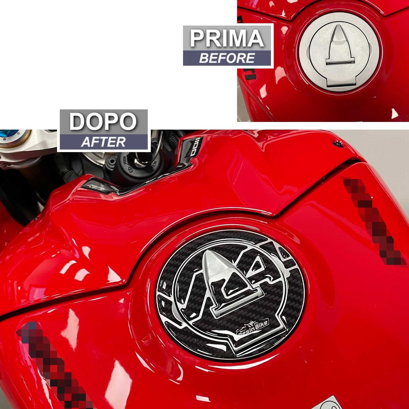 Resin Bike 3D Motorcycle Stickers - Fuel Cap | Ducati Panigale V4 2018>2022 -   Pyramid Motorcycle Accessories
