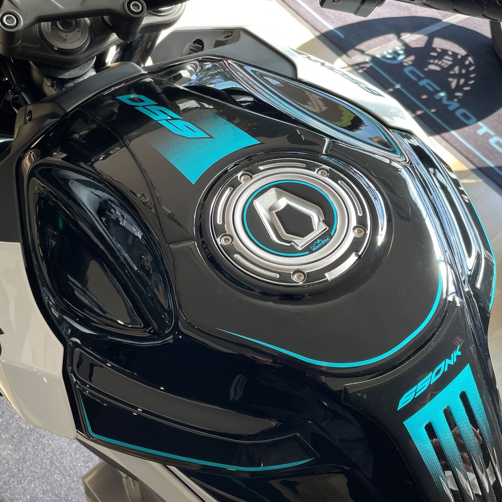 Resin Bike 3D Motorcycle Stickers - Tank Pad | CFMoto 650 NK 2021>2024 -   Pyramid Motorcycle Accessories