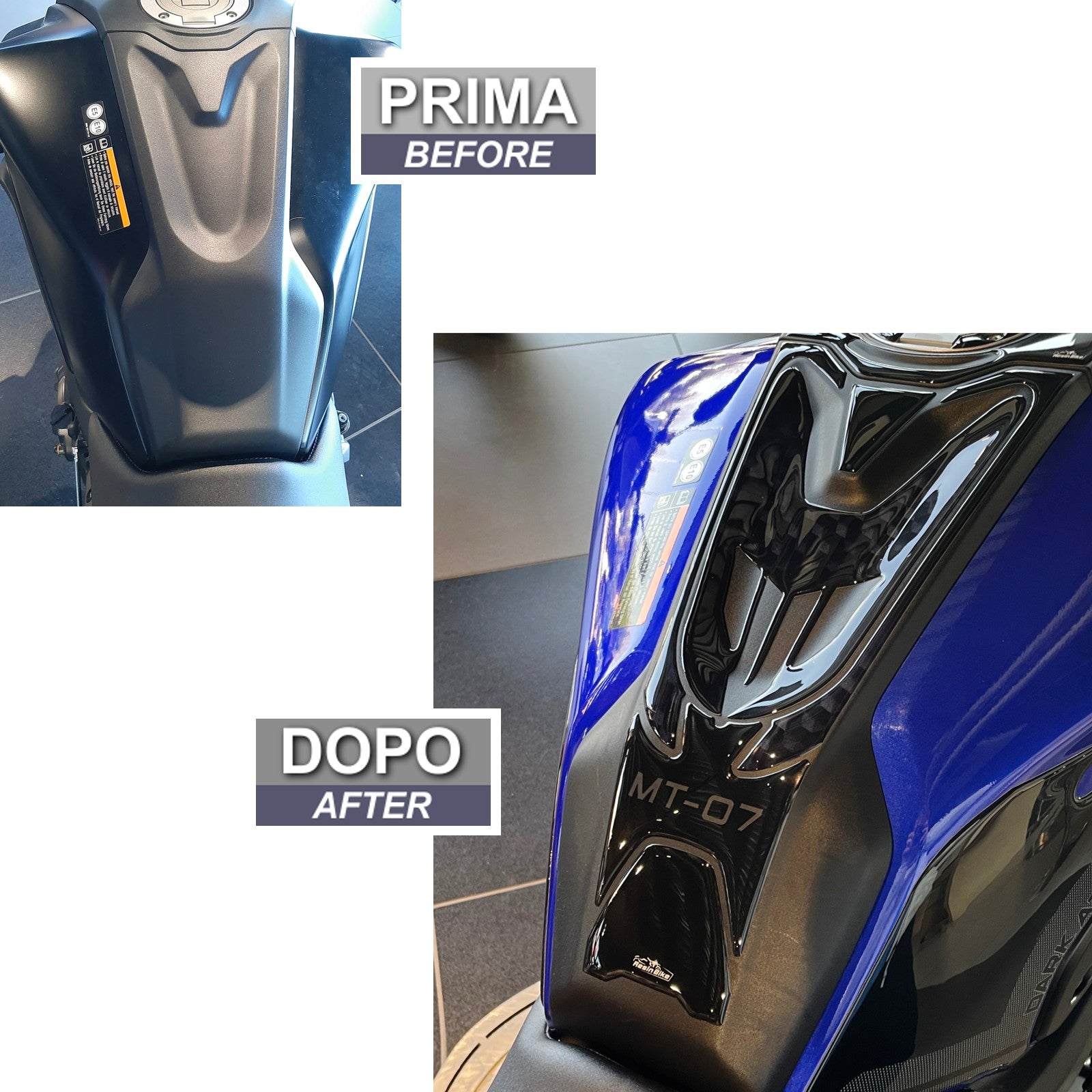 Resin Bike 3D Motorcycle Stickers - Tank Pad | Yamaha MT-07 2021>2024 RB-1000458400000 -   Pyramid Motorcycle Accessories