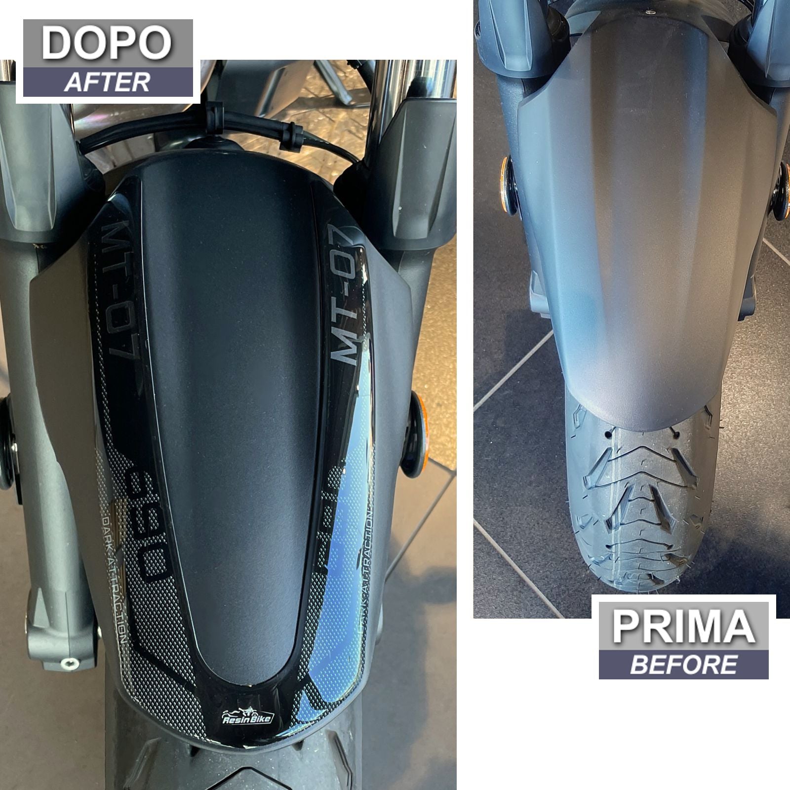 Resin Bike 3D Motorcycle Stickers - Front Fender | Yamaha MT-07 2021>2024 RB-1000458600004 -   Pyramid Motorcycle Accessories