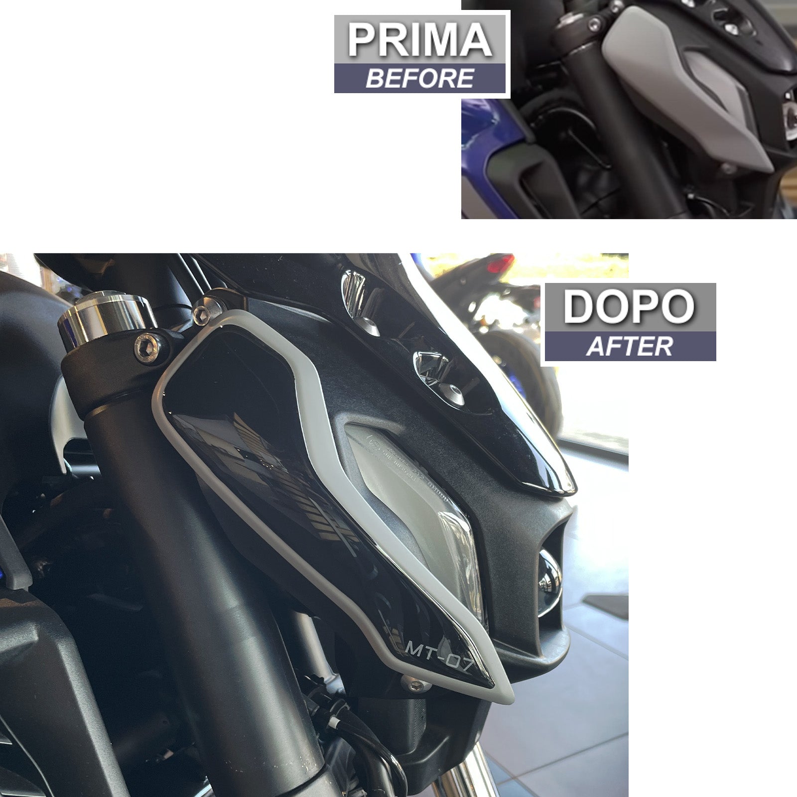 Resin Bike 3D Motorcycle Stickers - Frontal Area | Yamaha MT-07 2021>2024 -   Pyramid Motorcycle Accessories