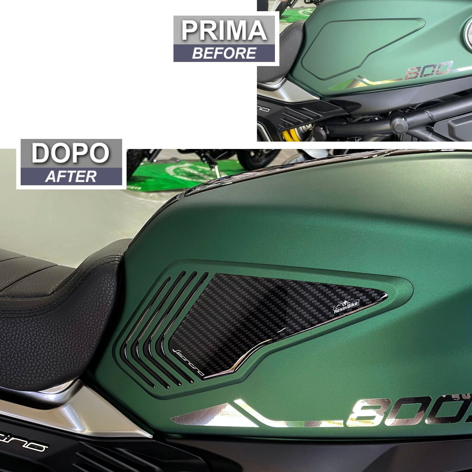 Resin Bike 3D Motorcycle Stickers - Tank Sides | Benelli Leoncino 800 2022>2025 -   Pyramid Motorcycle Accessories