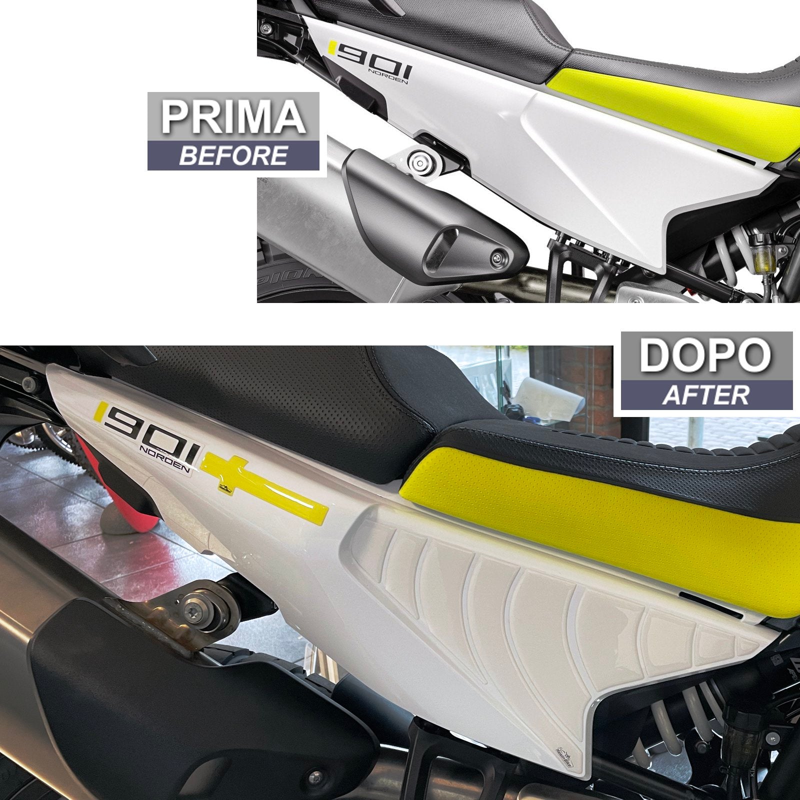 Resin Bike 3D Motorcycle Stickers - Underseat | Husqvarna Norden 901 2022>Current -   Pyramid Motorcycle Accessories