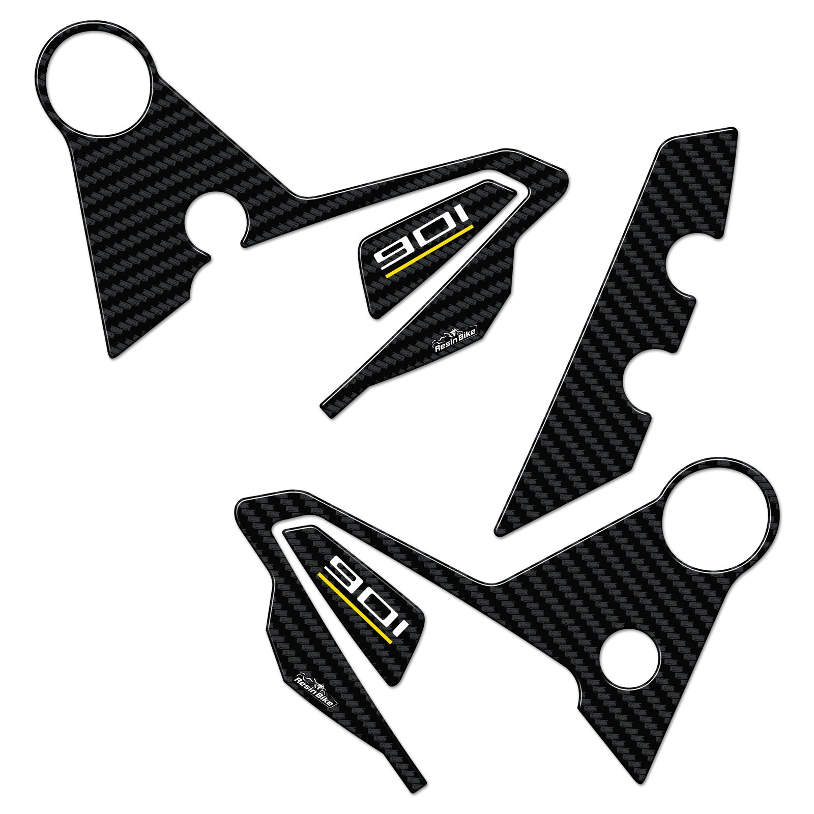 Resin Bike 3D Motorcycle Stickers - Heel Pads | Husqvarna Norden 901 2022>2024 -   Pyramid Motorcycle Accessories