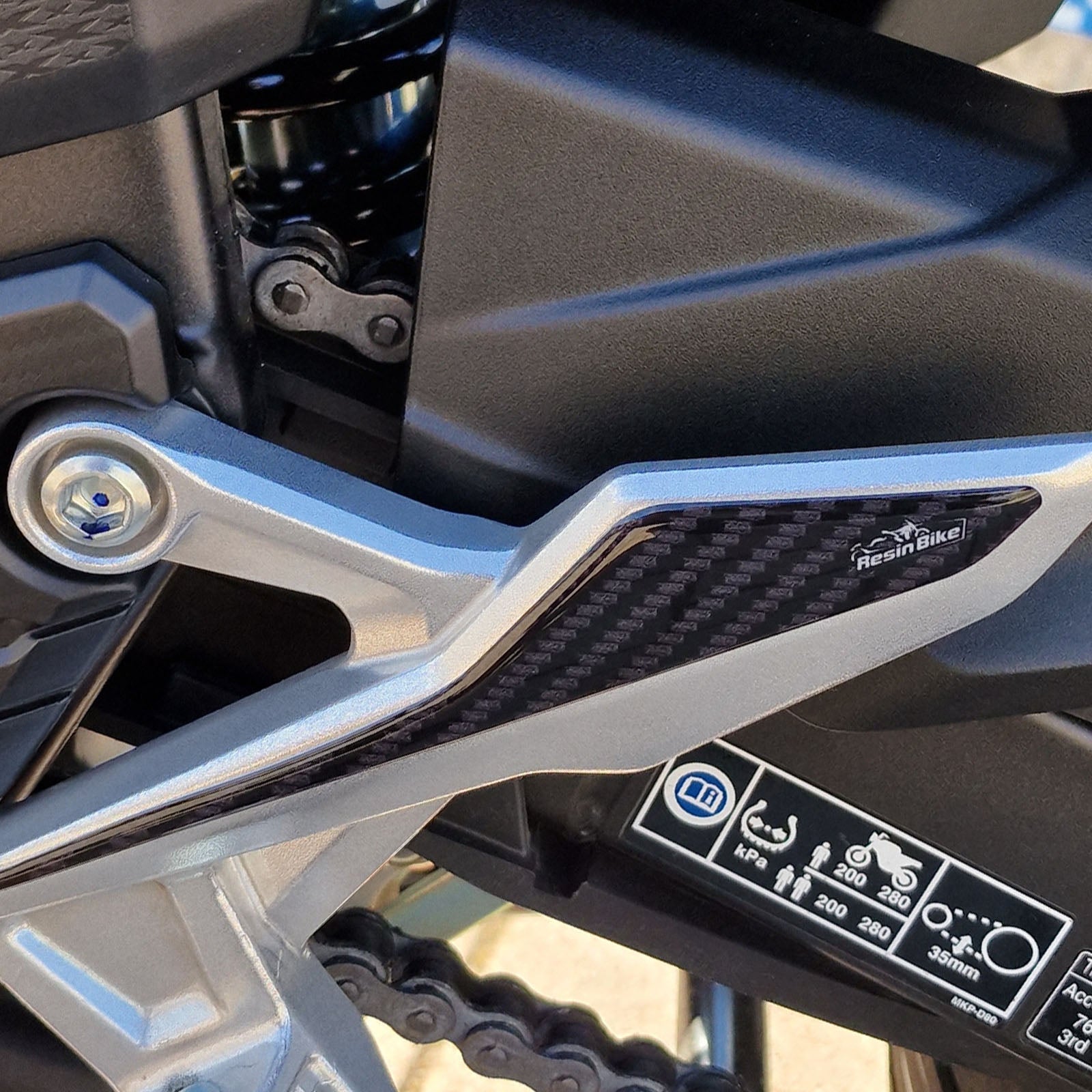 Resin Bike 3D Motorcycle Stickers - Heel Pads | Honda CB 500 X / NX500 2021>2026 -   Pyramid Motorcycle Accessories