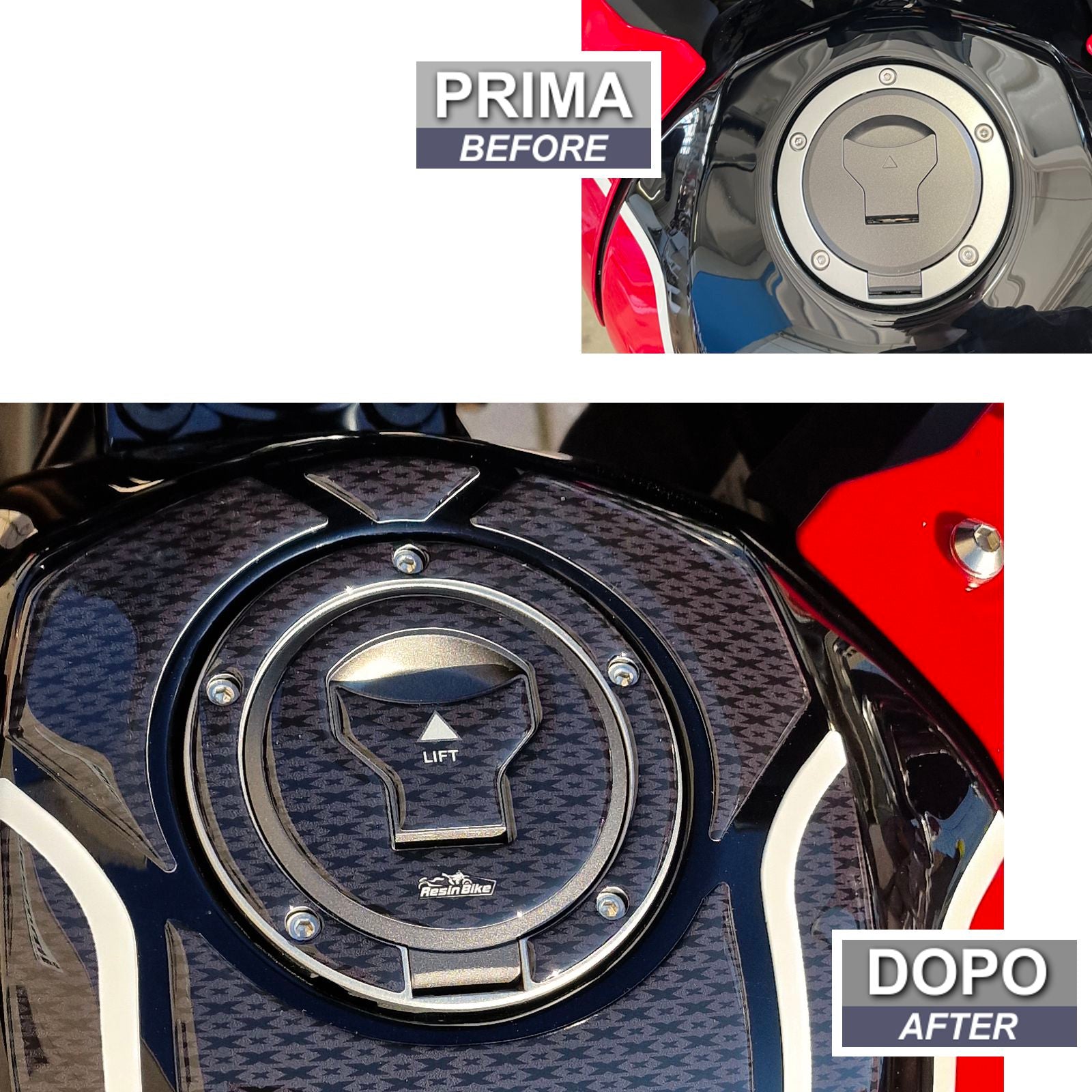 Resin Bike 3D Motorcycle Stickers - Fuel Cap | Honda CB 500 X 2022>2023 -   Pyramid Motorcycle Accessories