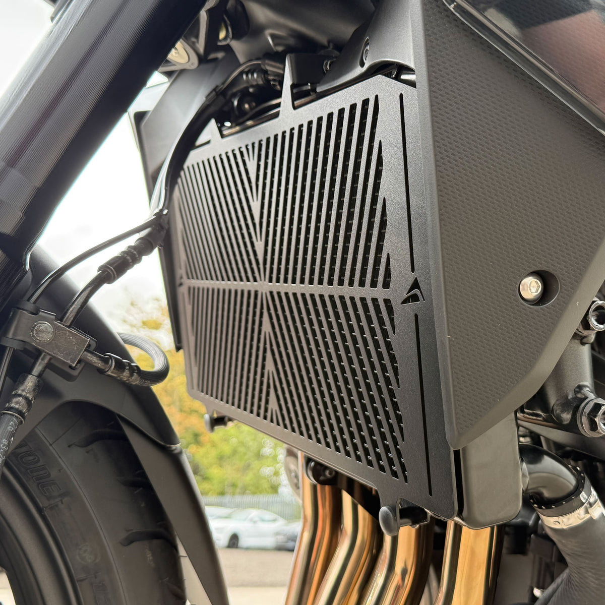 Pyramid Radiator Guard | Matte Black | Honda CB1000 Hornet / CB1000 GT 2025>Current -   Pyramid Motorcycle Accessories