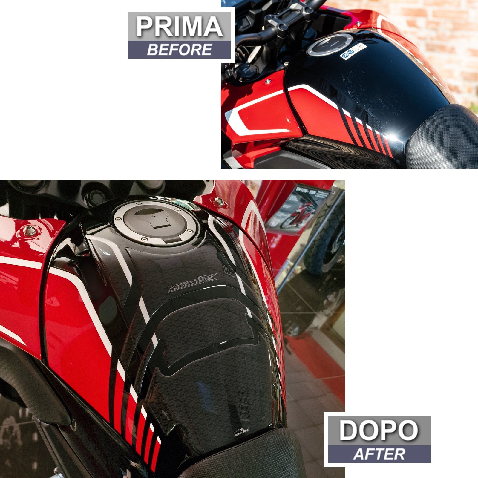 Resin Bike 3D Motorcycle Stickers - Tank Pad | Honda CB 500 X 2022>2023 RB-1000466400009 -   Pyramid Motorcycle Accessories