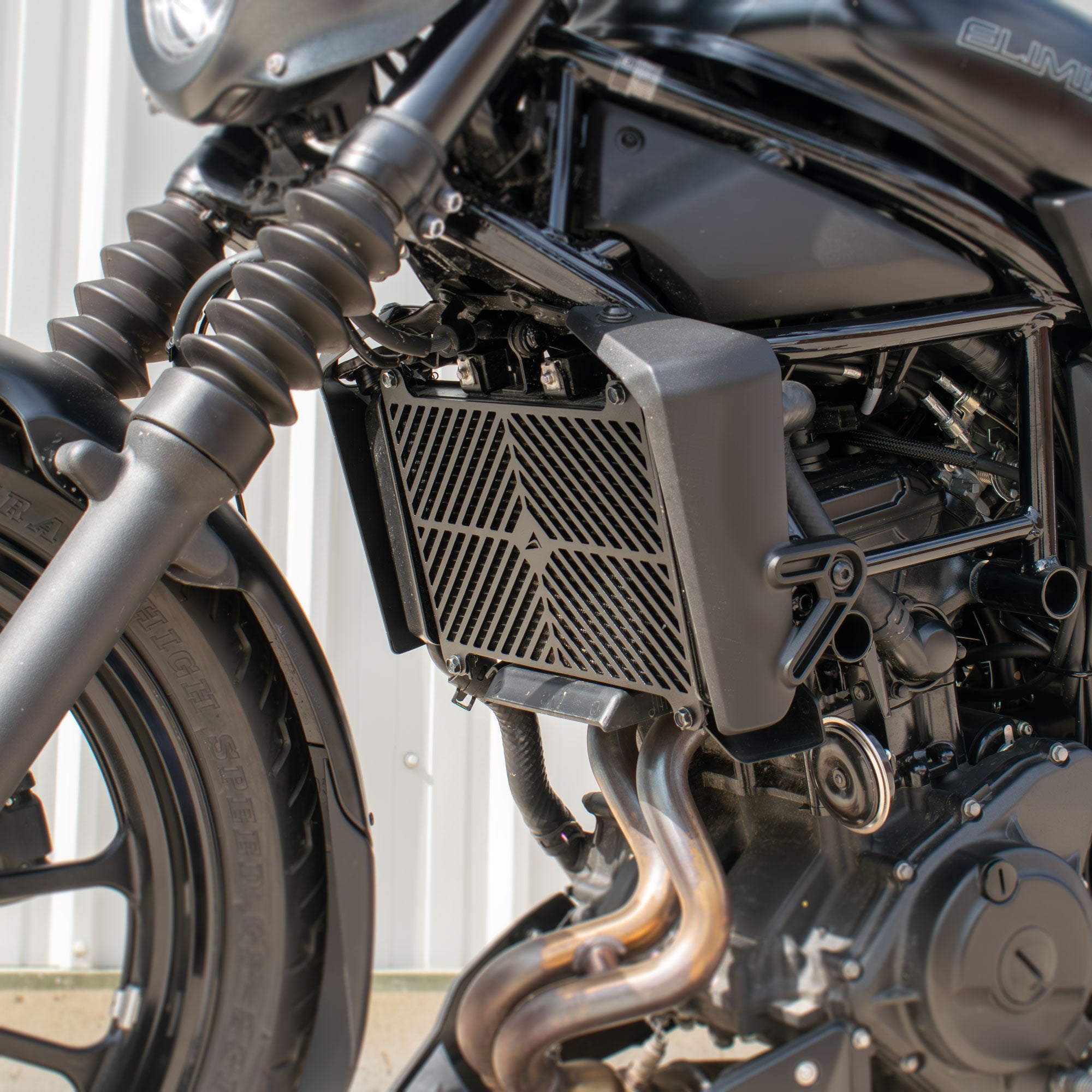 Pyramid Radiator Guard | Matte Black | Kawasaki Eliminator 500 2024>Current -   Pyramid Motorcycle Accessories