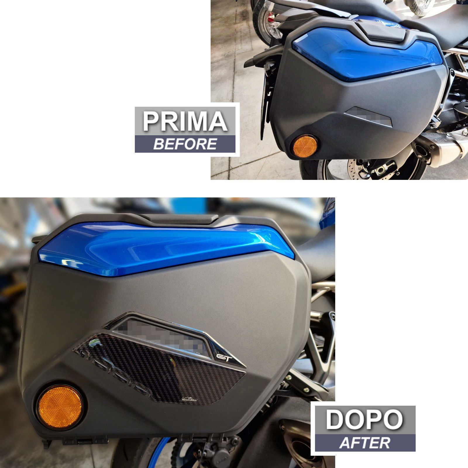 Resin Bike 3D Motorcycle Stickers - Panniers | Suzuki GSX-S1000 GT/GT+ 2022>2025 -   Pyramid Motorcycle Accessories