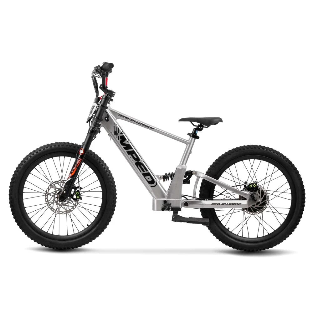 Amped A24 Comp Kids Electric Bike - Silver -   Pyramid Motorcycle Accessories