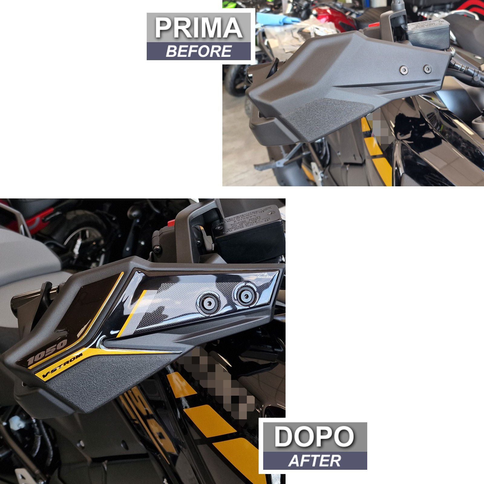 Resin Bike 3D Motorcycle Stickers - Handguards | Suzuki V-Strom 1050 / 1050XT 2020>2023 RB-1000466700000 -   Pyramid Motorcycle Accessories