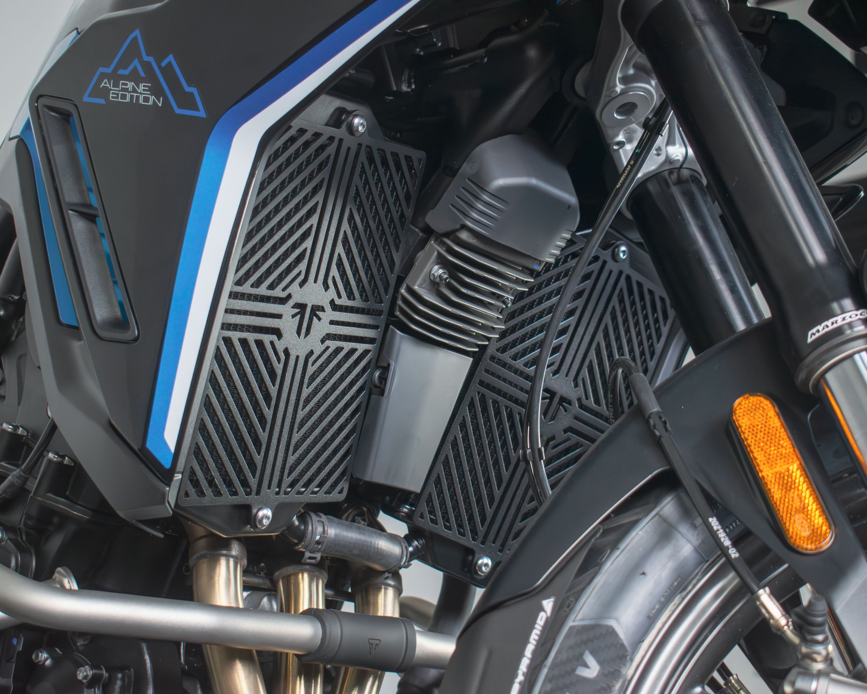 Pyramid Radiator Guard | Matte Black | Triumph Tiger 900 GT 2020>Current -   Pyramid Motorcycle Accessories