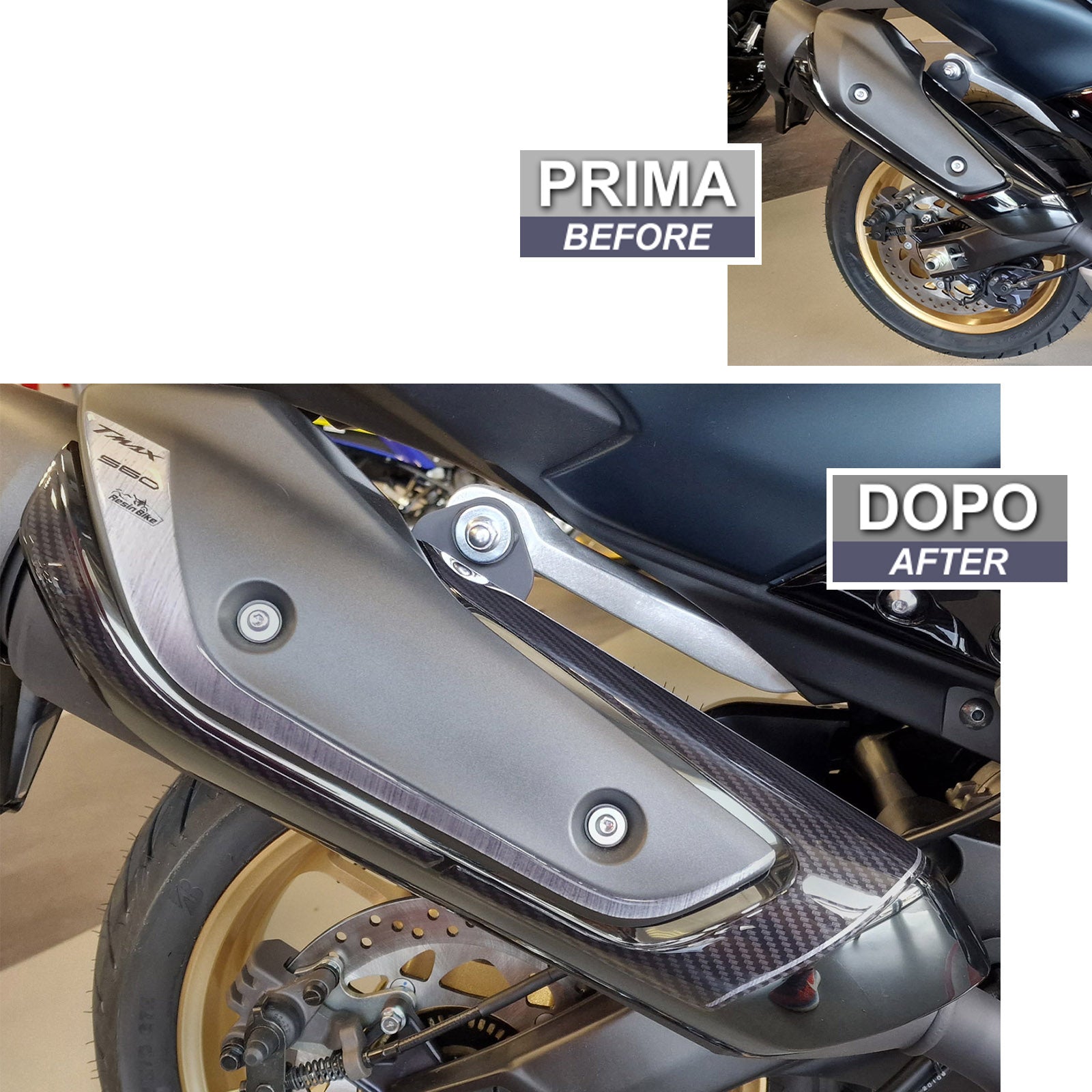 Resin Bike 3D Motorcycle Stickers - Exhaust | Yamaha TMAX 560 2022>2024 RB-1000468700008 -   Pyramid Motorcycle Accessories