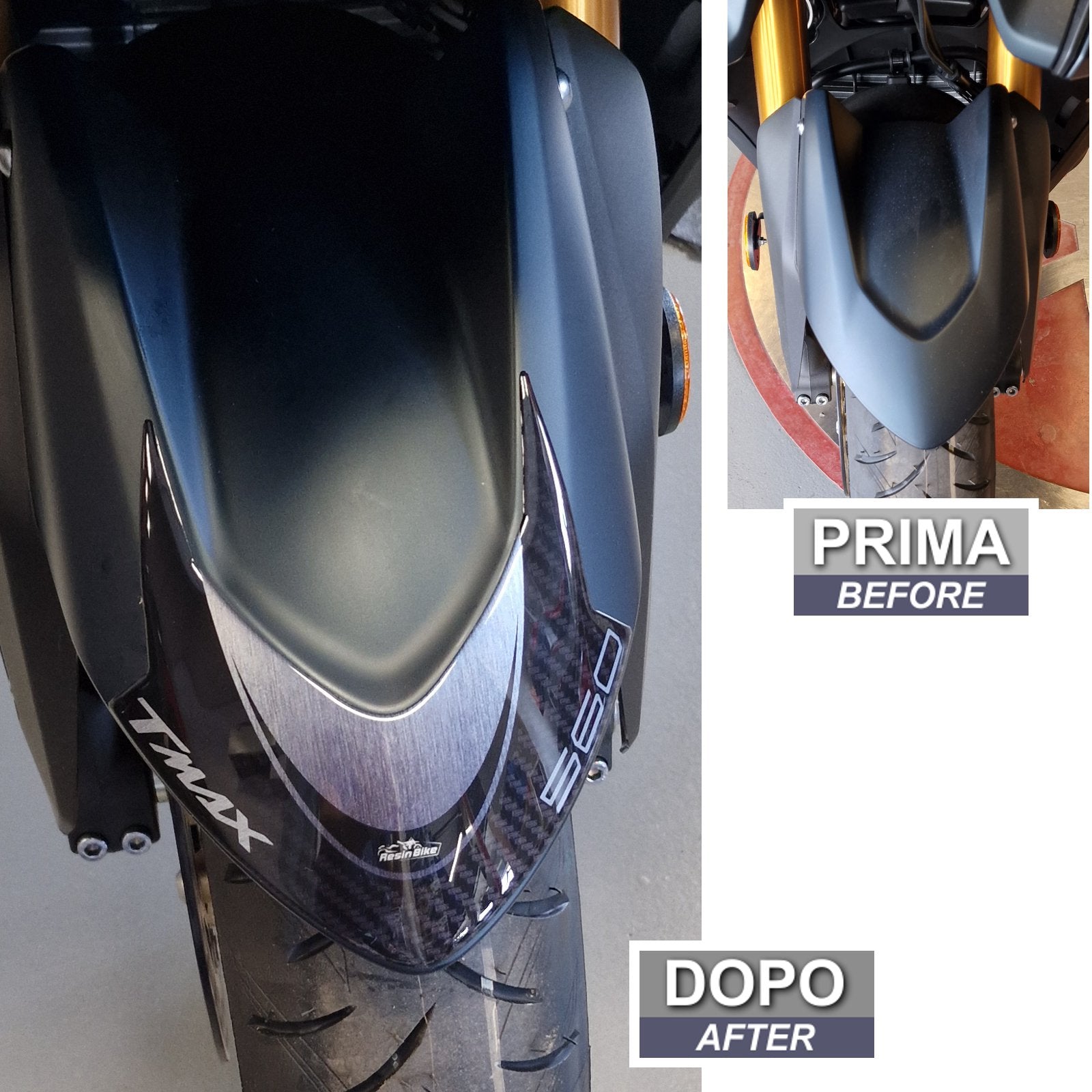 Resin Bike 3D Motorcycle Stickers - Front Fender | Yamaha TMAX 560 2022>2024 RB-1000469100005 -   Pyramid Motorcycle Accessories
