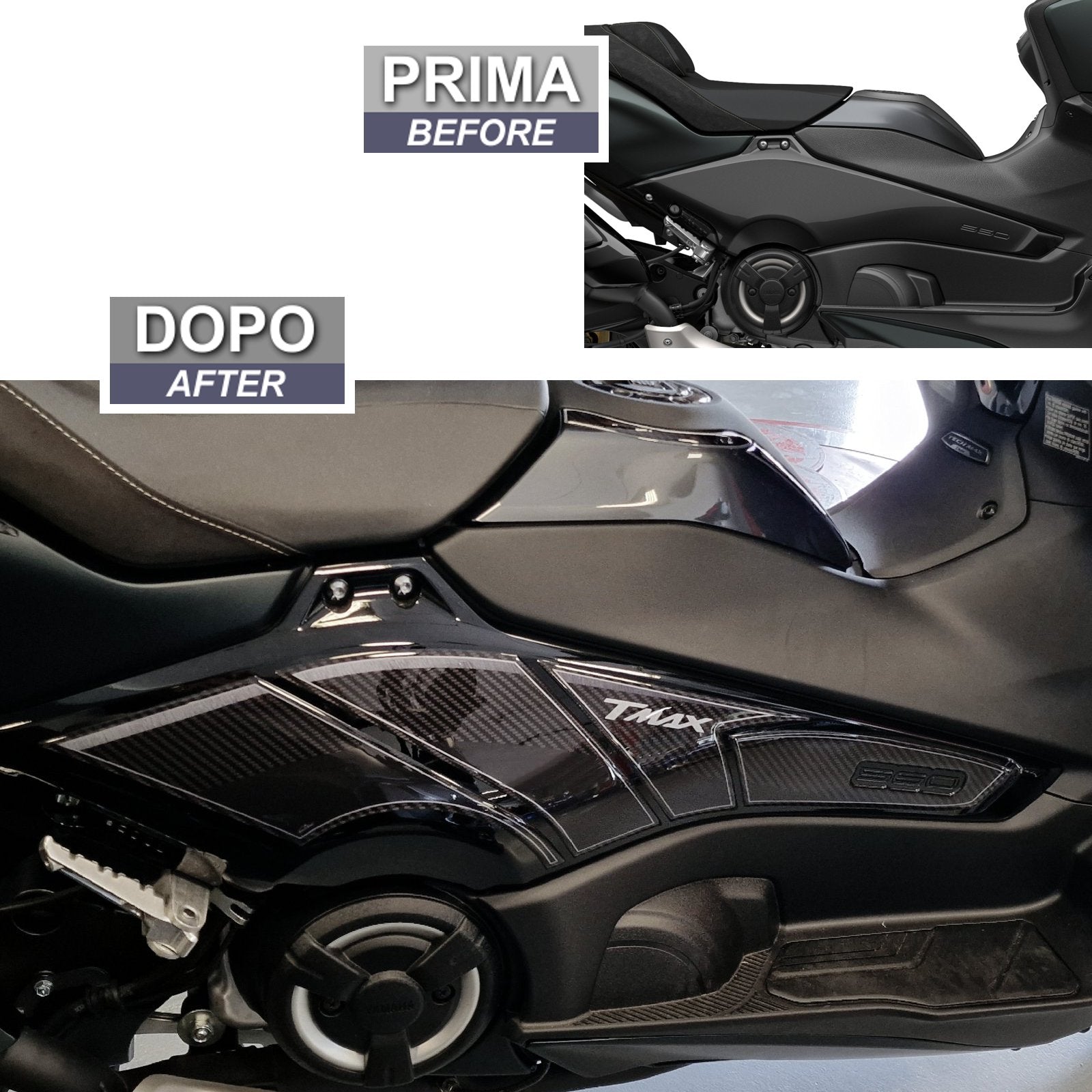 Resin Bike 3D Motorcycle Stickers - Tank Sides | Yamaha TMAX 560 2022>2024 RB-1000469600000 -   Pyramid Motorcycle Accessories