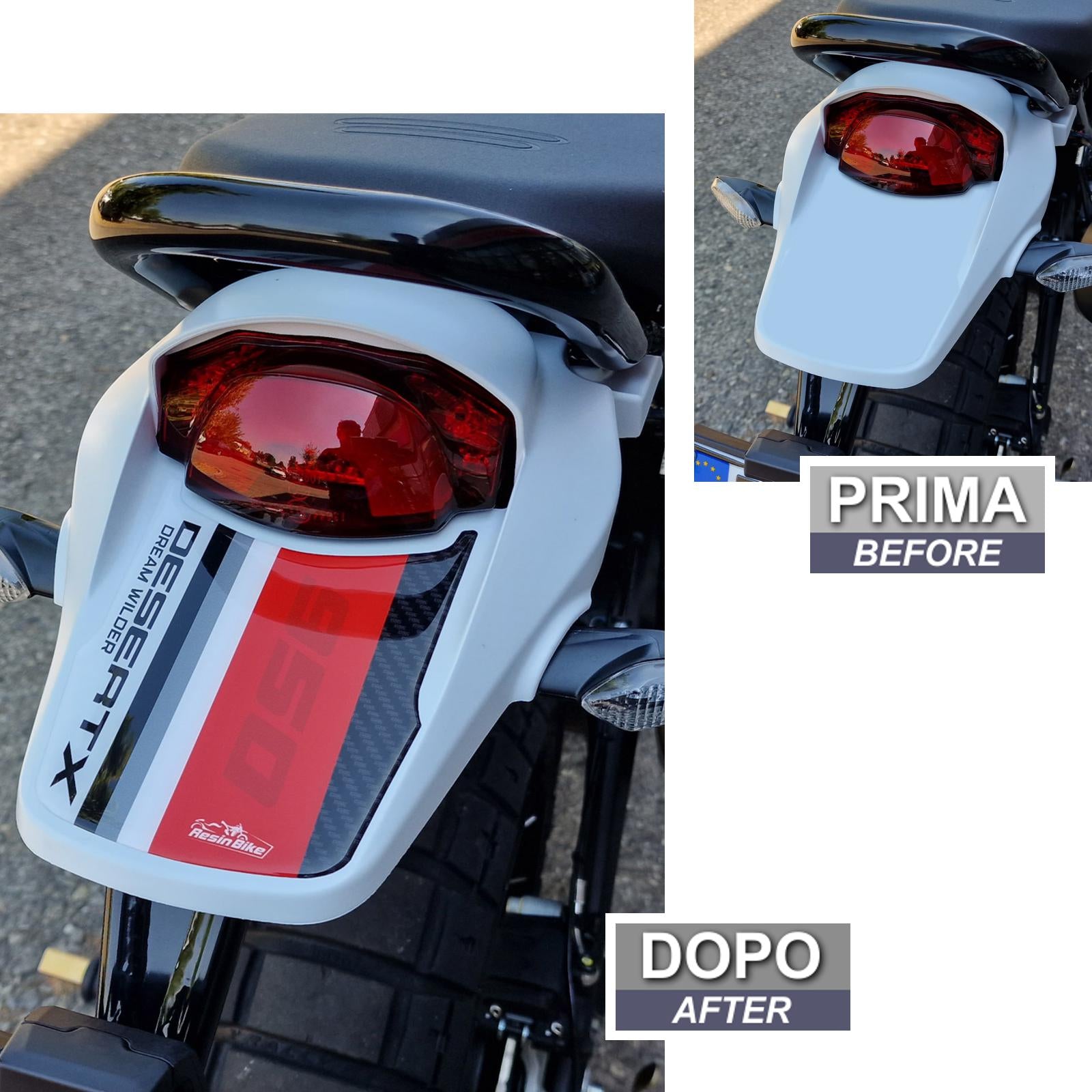 Resin Bike 3D Motorcycle Stickers - Tail Section | Ducati Desert X 2022>2025 -   Pyramid Motorcycle Accessories