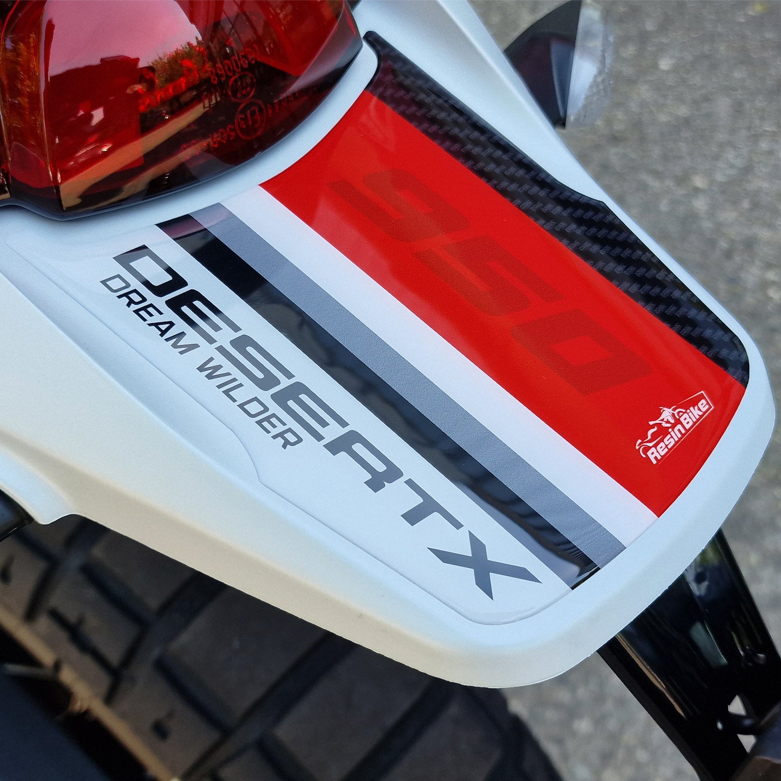 Resin Bike 3D Motorcycle Stickers - Tail Section | Ducati Desert X 2022>2025 -   Pyramid Motorcycle Accessories