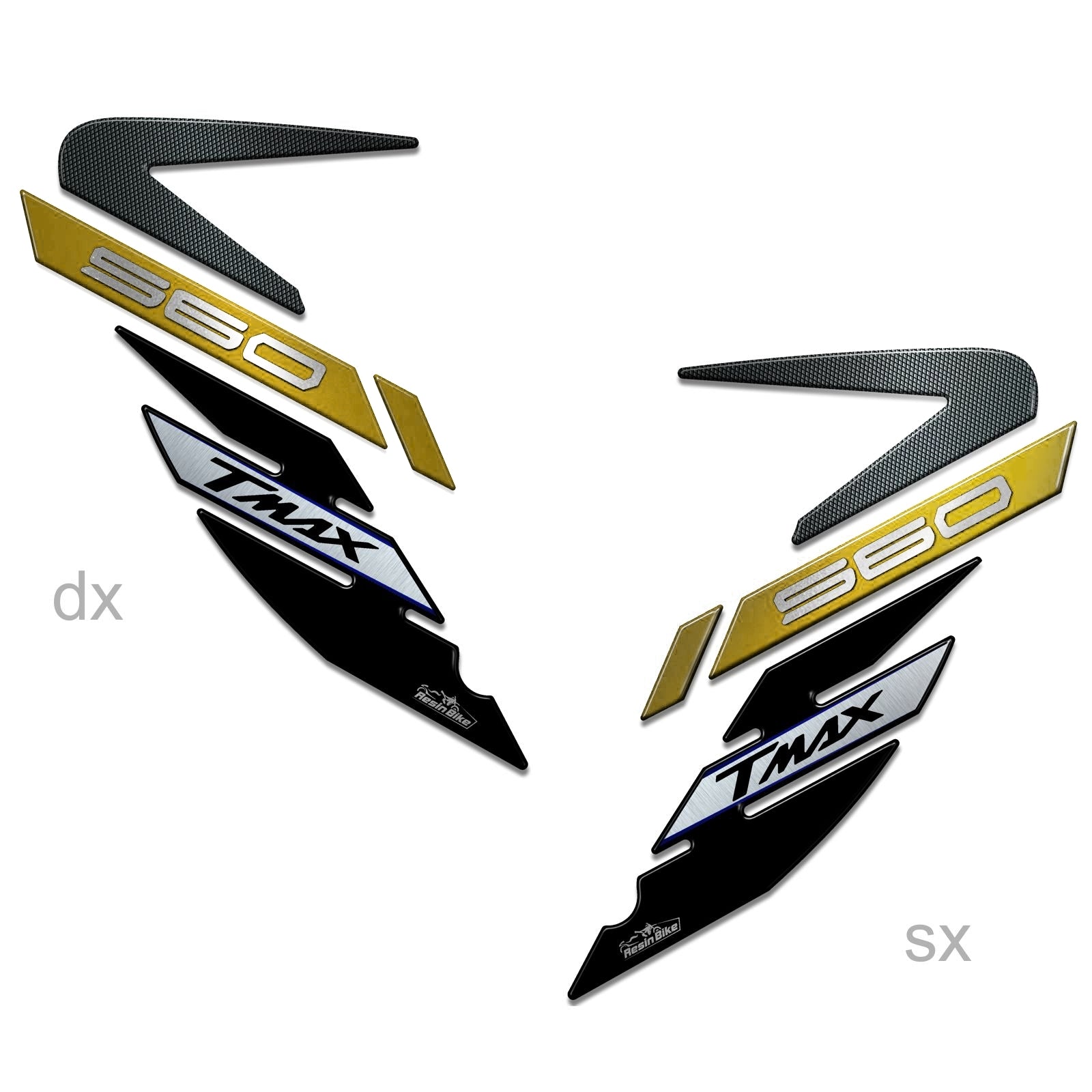 Resin Bike 3D Motorcycle Stickers - Side Panels | Yamaha TMAX 560 2021>2021 RB-1000142400002 -   Pyramid Motorcycle Accessories