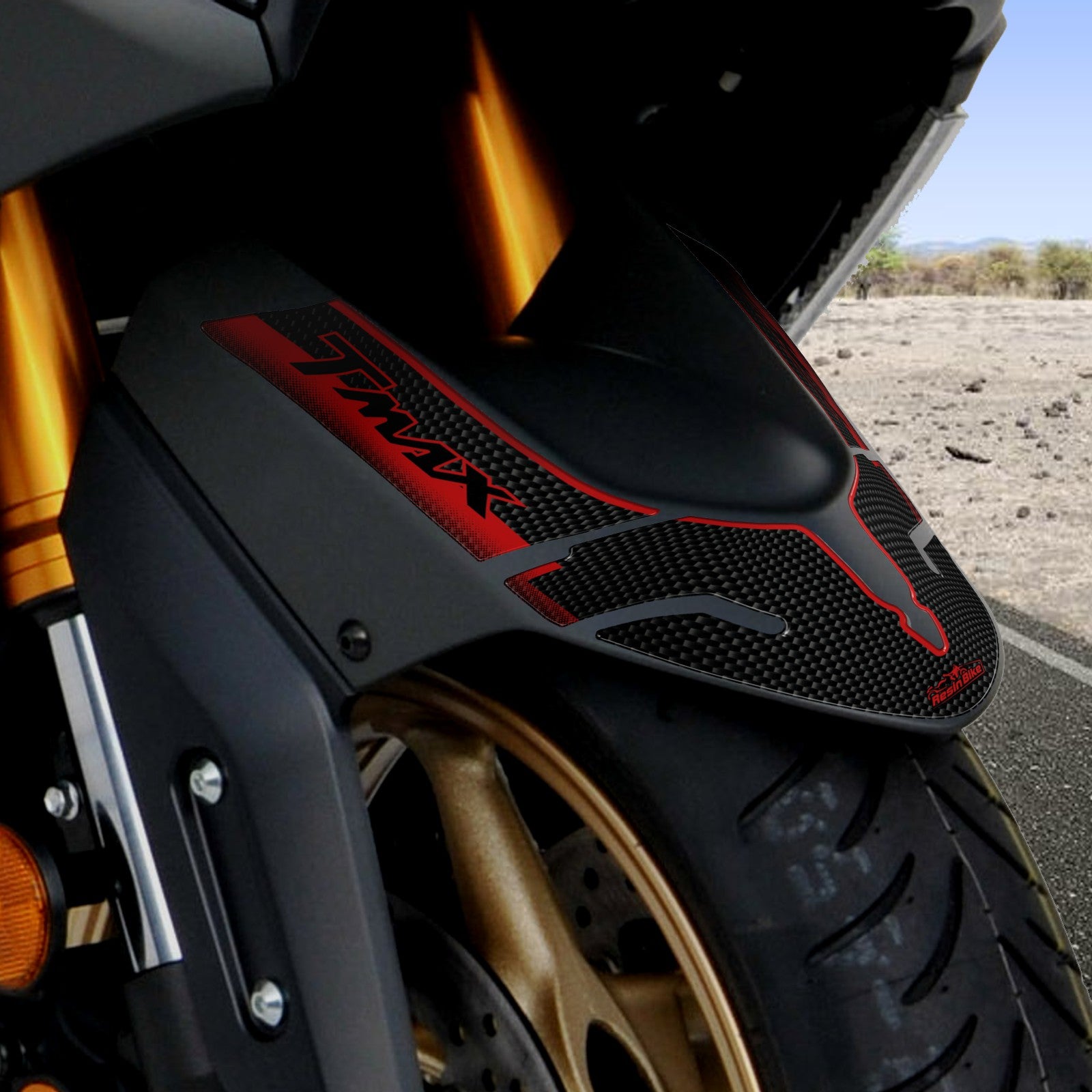 Resin Bike 3D Motorcycle Stickers - Front Fender | Yamaha TMAX 530 2012>2016 RB-B61T5467 -   Pyramid Motorcycle Accessories