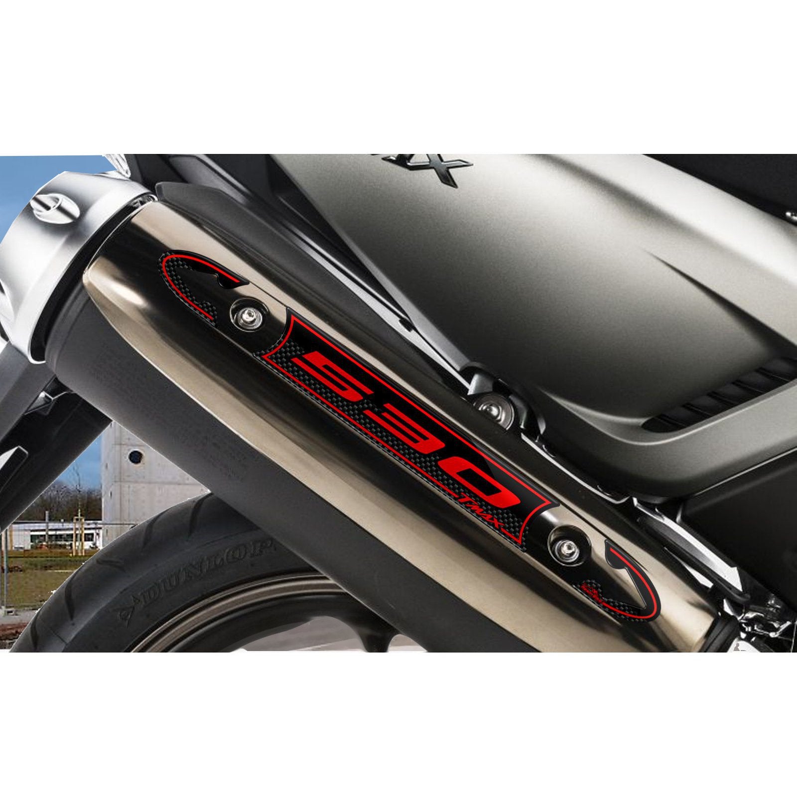 Resin Bike 3D Motorcycle Stickers - Exhaust | Yamaha TMAX 530 2010>2016 -   Pyramid Motorcycle Accessories