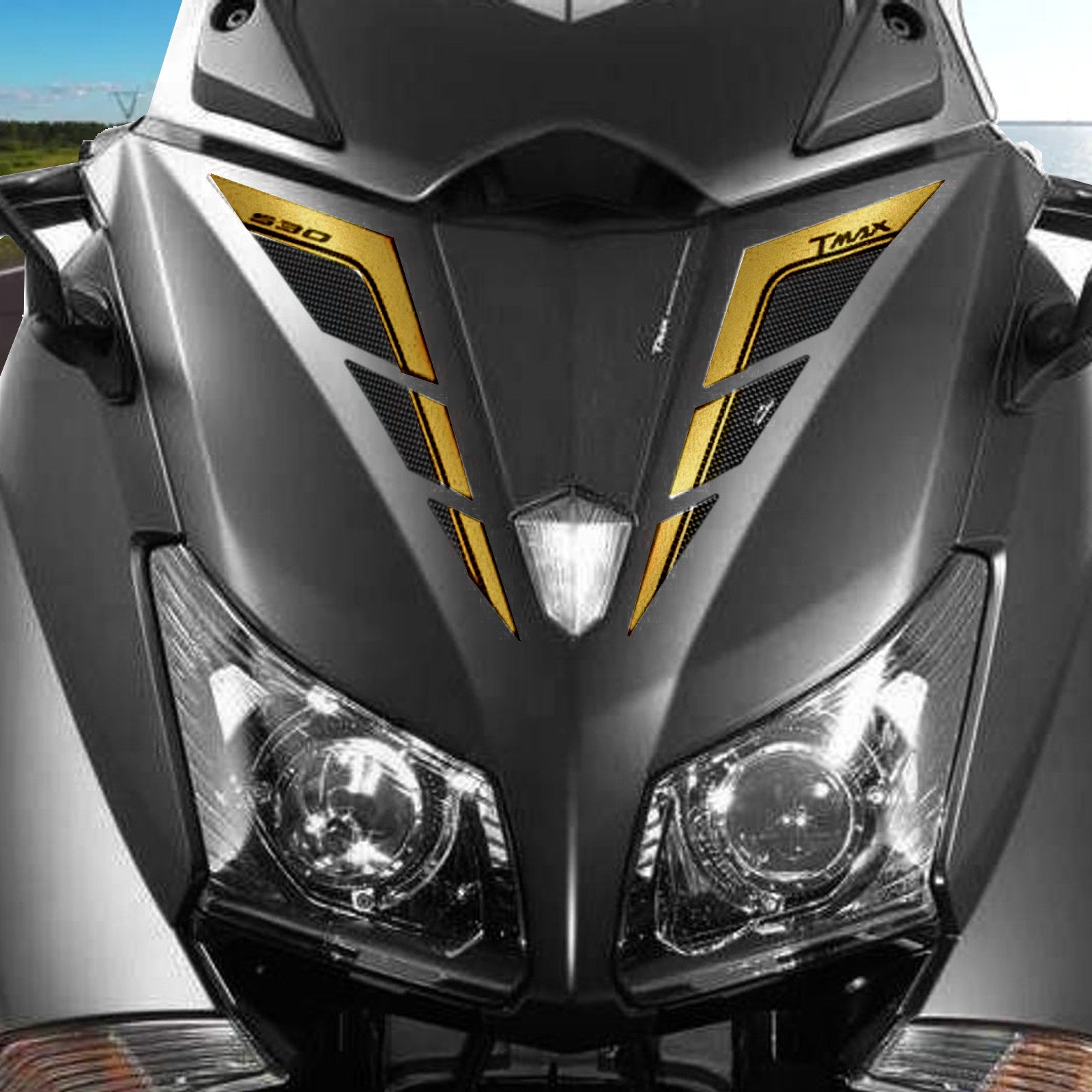 Resin Bike 3D Motorcycle Stickers - Frontal Area | Yamaha TMAX 530 2012>2016 RB-B98909O1 -   Pyramid Motorcycle Accessories
