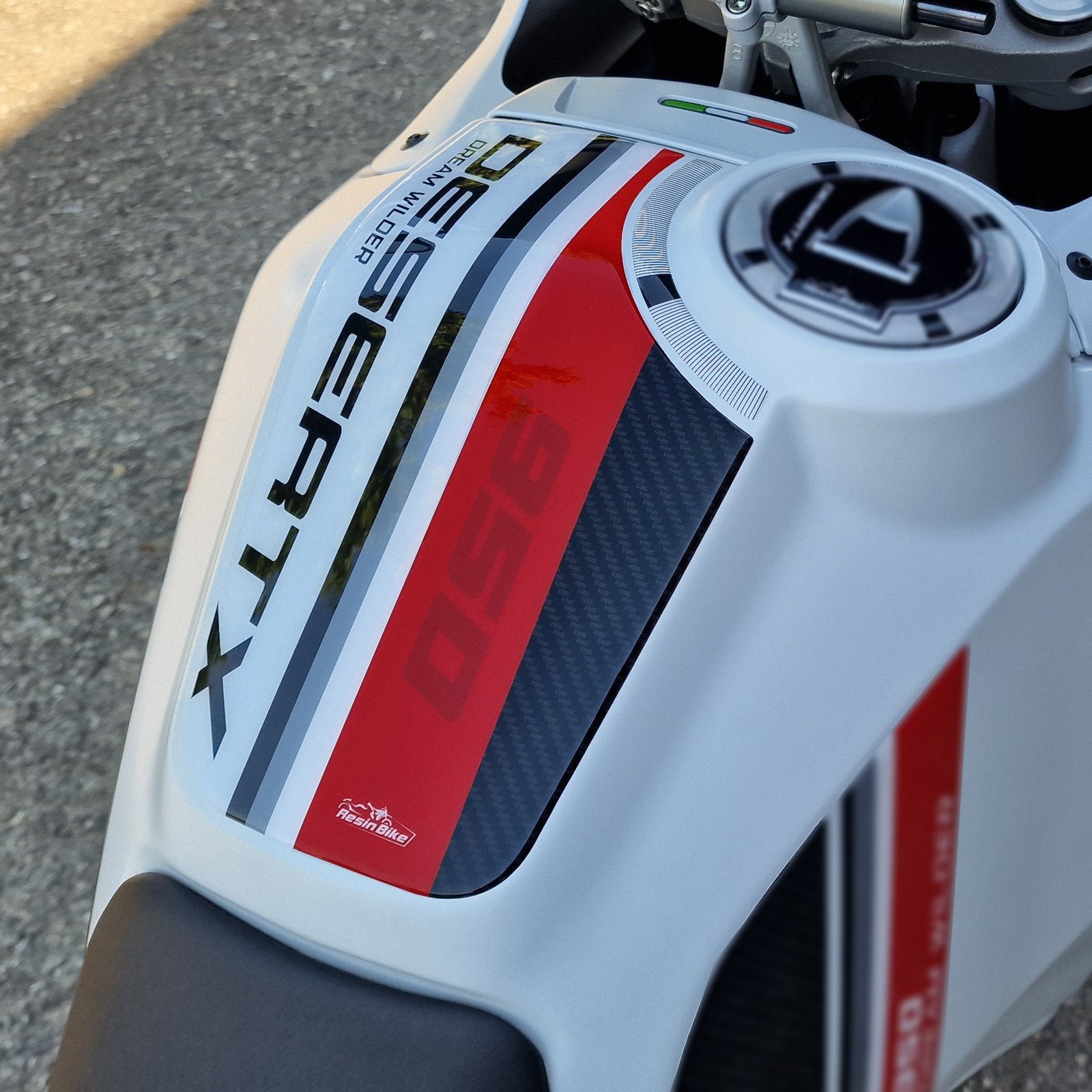 Resin Bike 3D Motorcycle Stickers - Tank Kit | Ducati Desert X 2022>2026 RB-1000475400007 -   Pyramid Motorcycle Accessories
