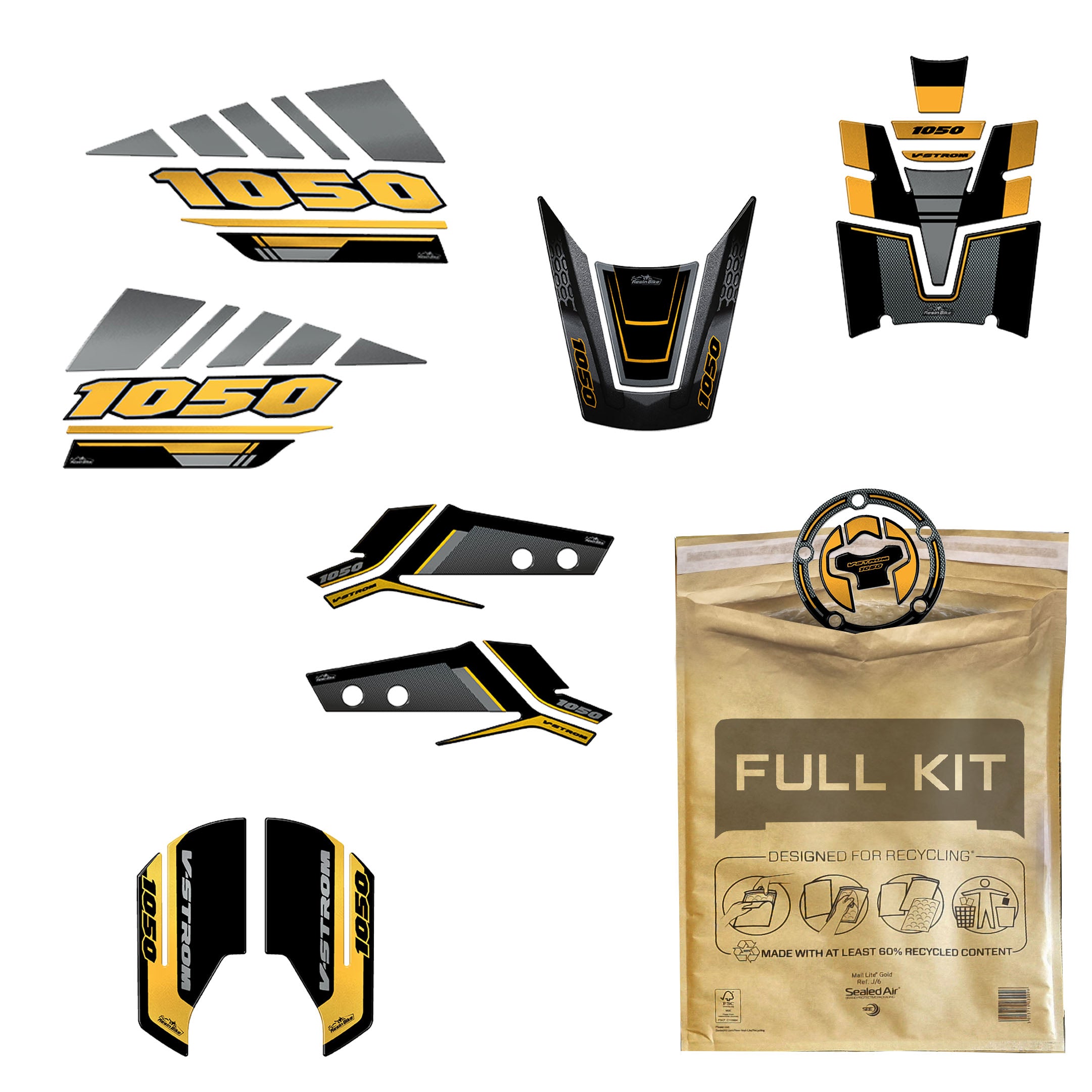Resin Bike 3D Motorcycle Stickers - Full Kit | Suzuki V-Strom 1050 / 1050XT 2020>2023 -   Pyramid Motorcycle Accessories