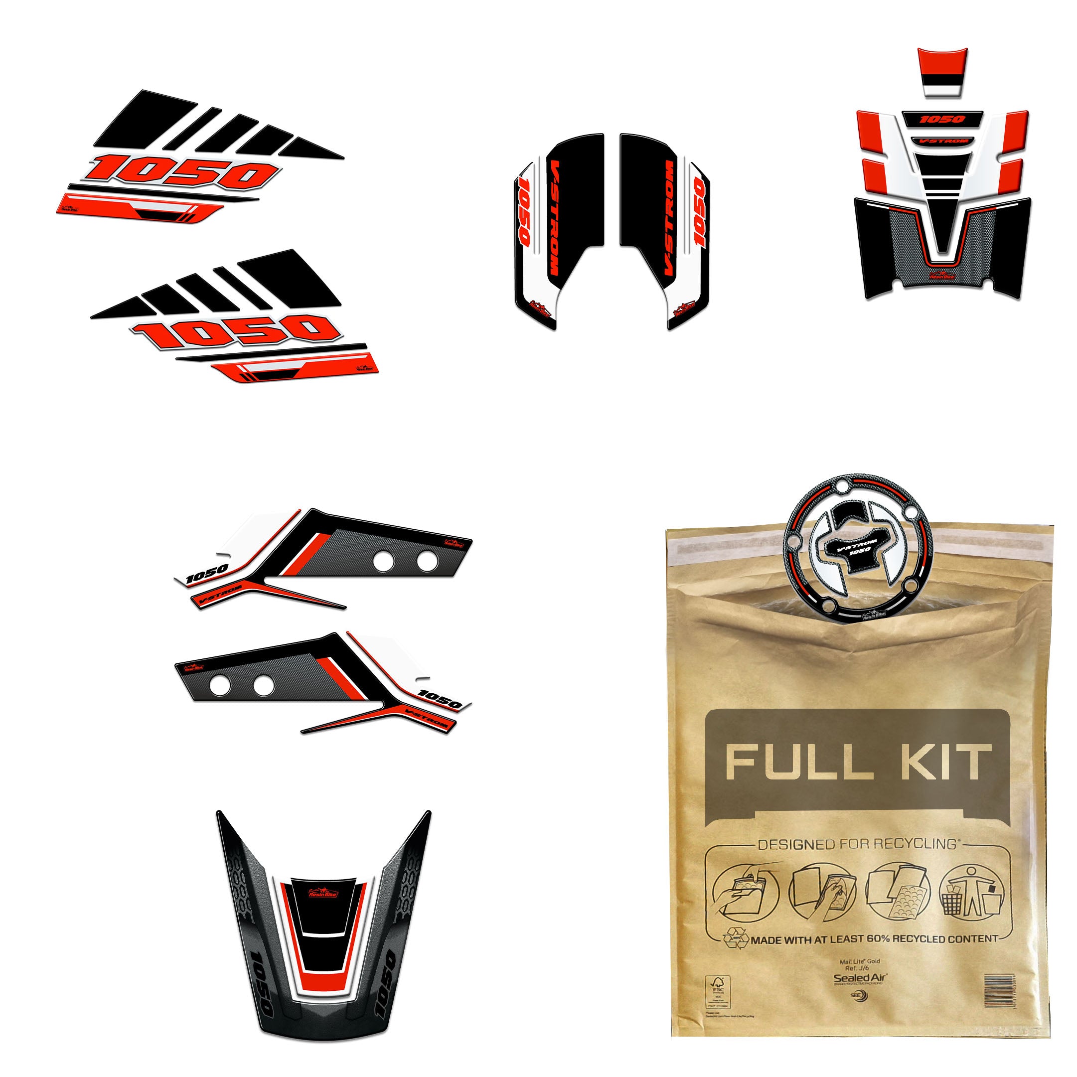 Resin Bike 3D Motorcycle Stickers - Full Kit | Suzuki V-Strom 1050 / 1050XT 2020>2023 RB-1000477700006 -   Pyramid Motorcycle Accessories