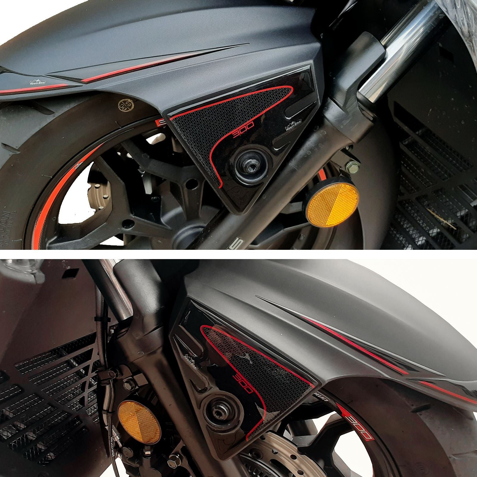 Resin Bike 3D Motorcycle Stickers - Tank Kit | Kymco X-Town 300i 2020>Current -   Pyramid Motorcycle Accessories