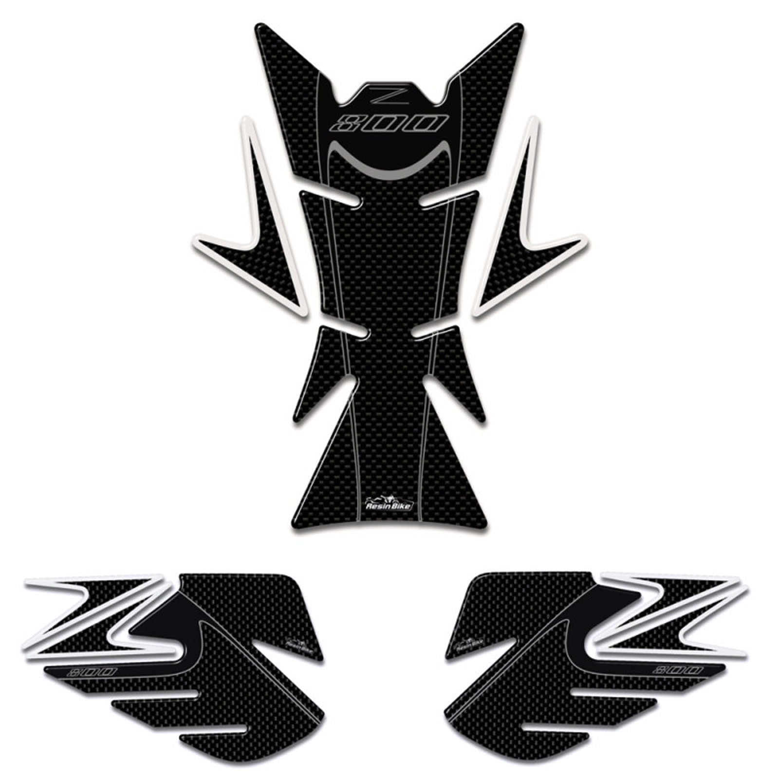 Resin Bike 3D Motorcycle Stickers - Tank Kit | Kawasaki Z 800 2013>2016 -   Pyramid Motorcycle Accessories