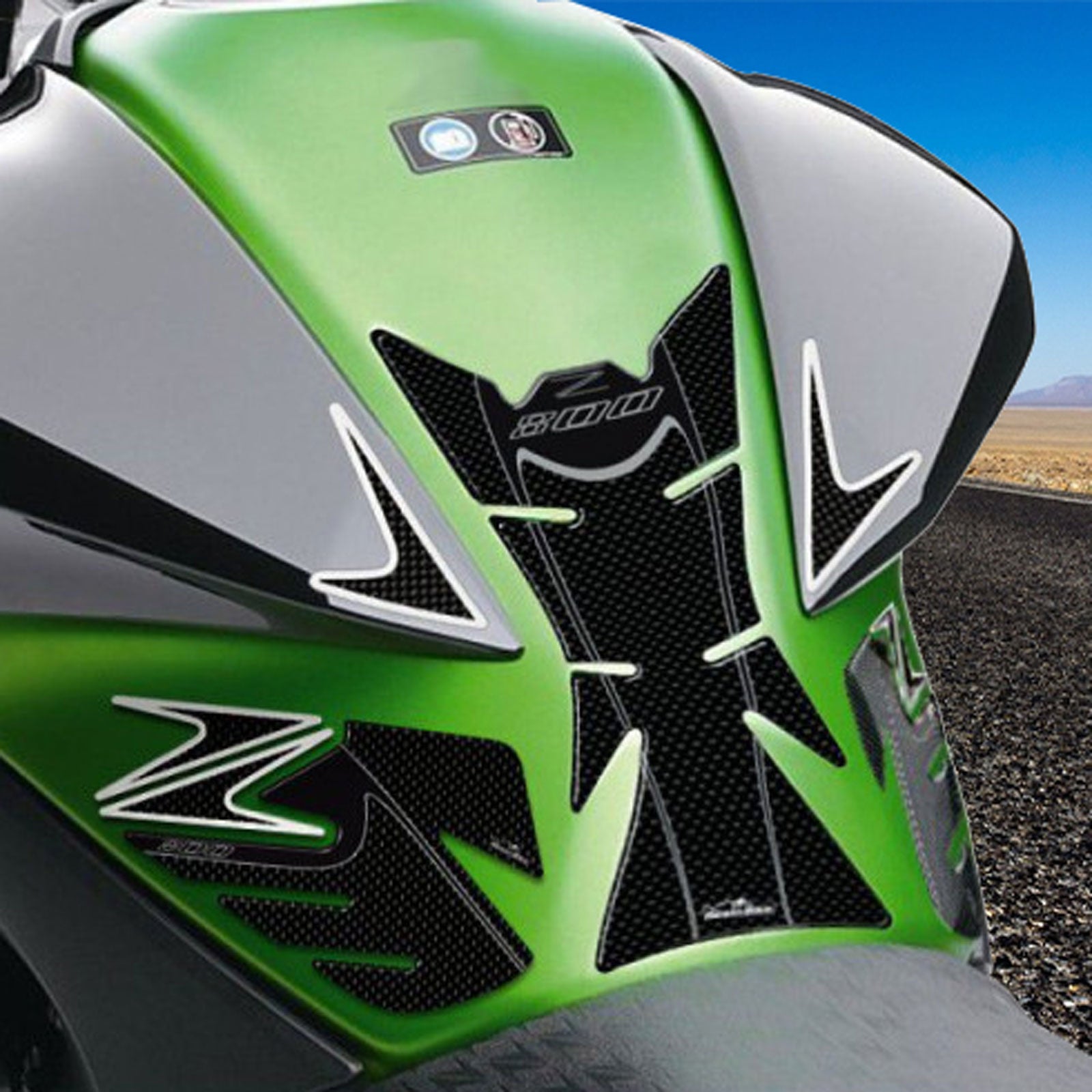 Resin Bike 3D Motorcycle Stickers - Tank Kit | Kawasaki Z 800 2013>2016 -   Pyramid Motorcycle Accessories