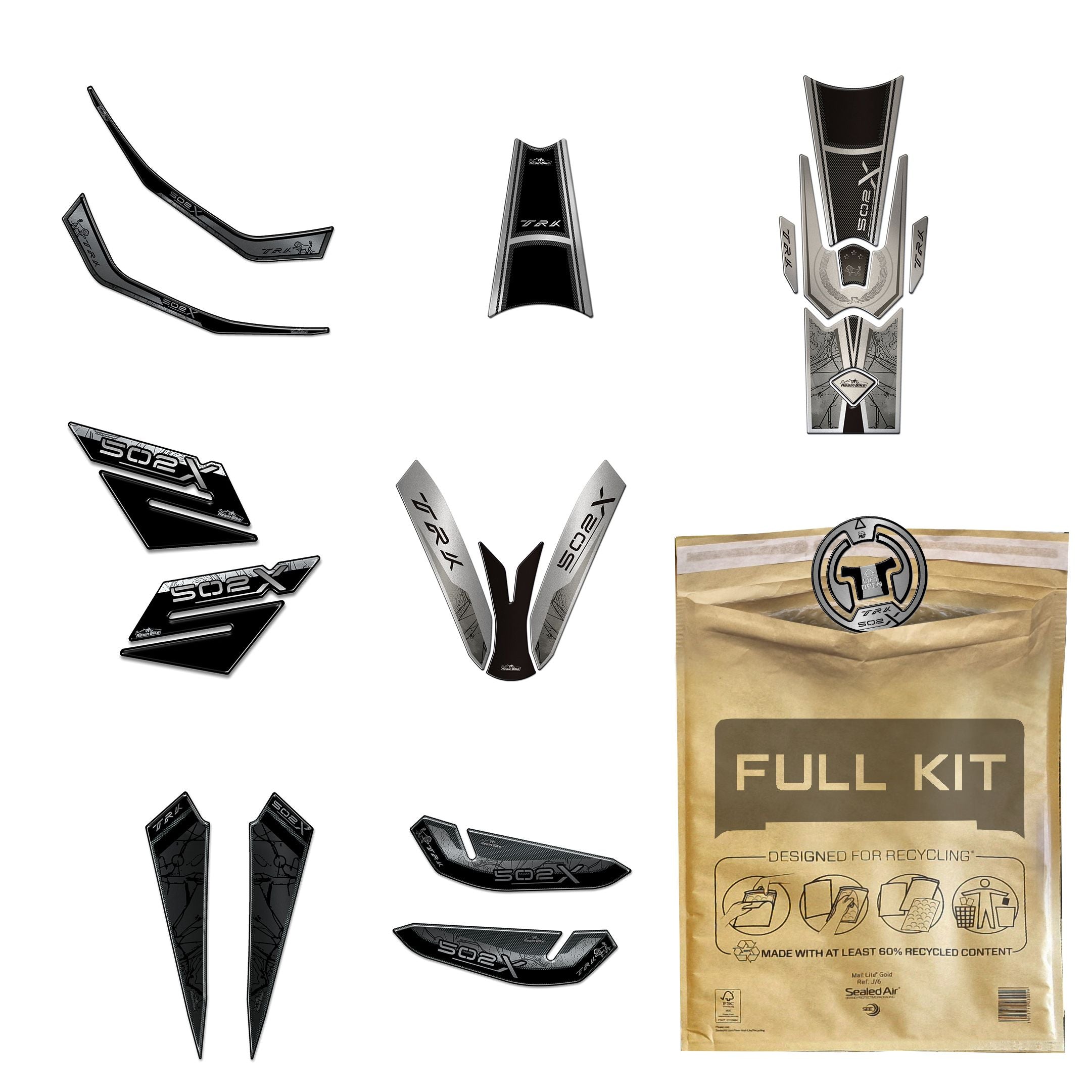 Resin Bike 3D Motorcycle Stickers - Tank Kit | Benelli TRK 502 X 2020>2026 -   Pyramid Motorcycle Accessories